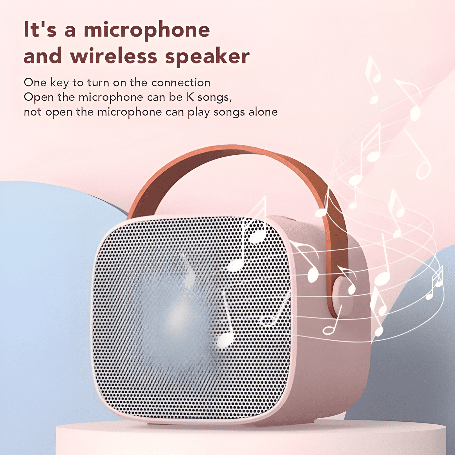 Parlante karaoke niños microfono portatil recargable Caqui-2