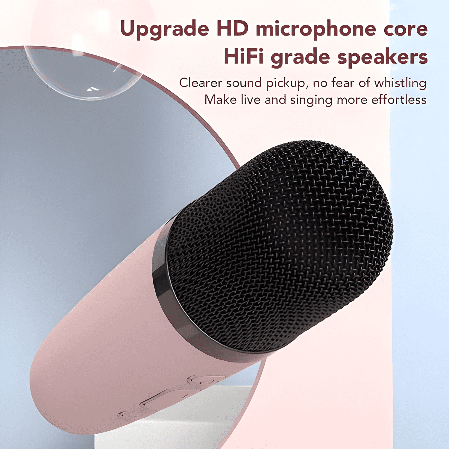 Parlante karaoke niños microfono portatil recargable Caqui-4