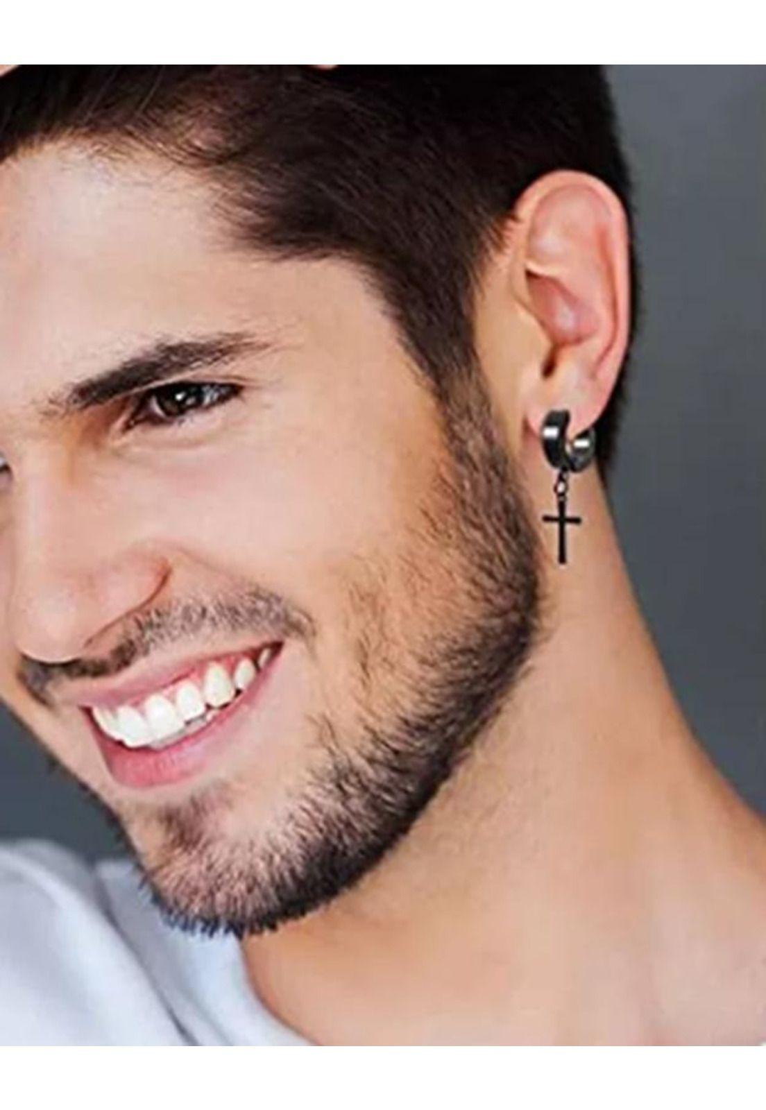 Set de 10 pares de aros piercing falsos a presión, color multicolor-4
