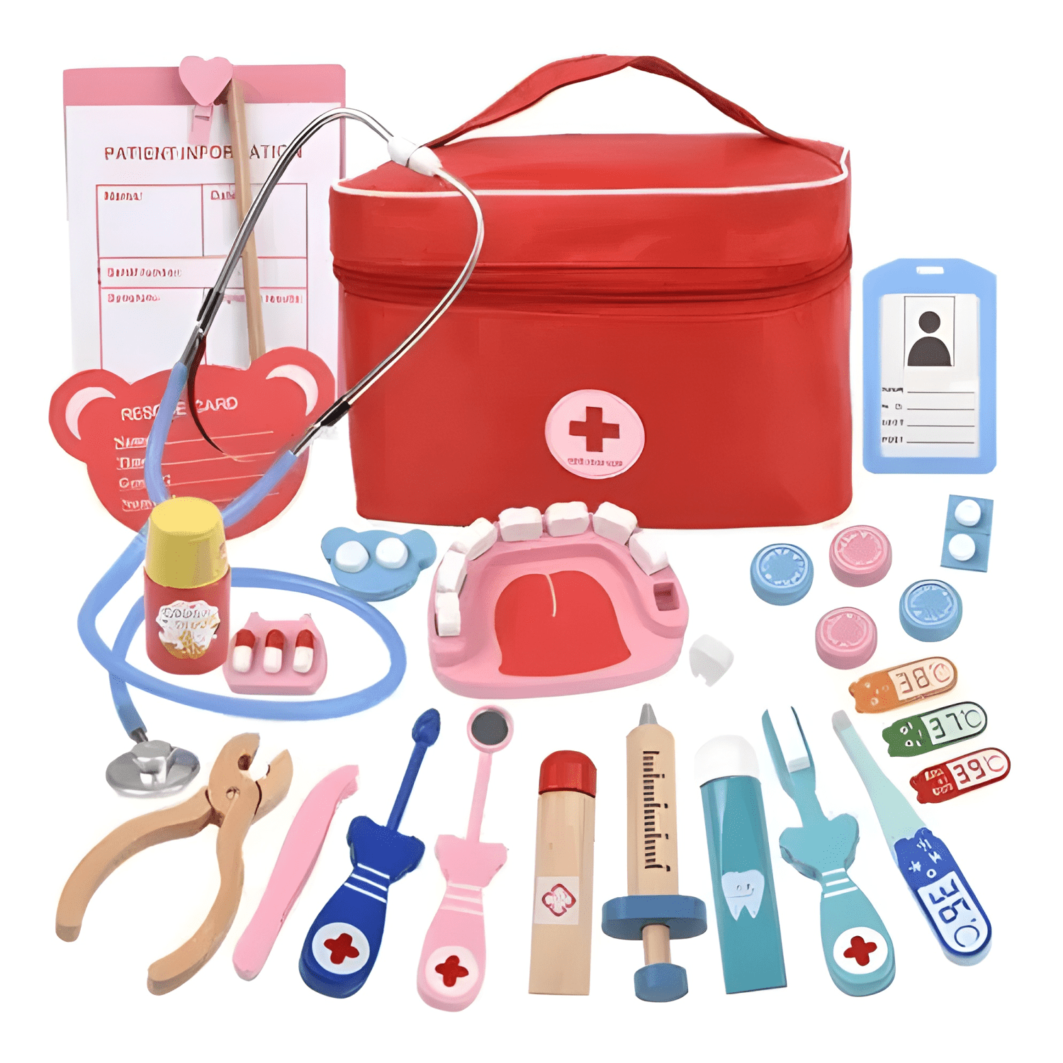 Set juego de roles doctor dentista madera para niños #6-0