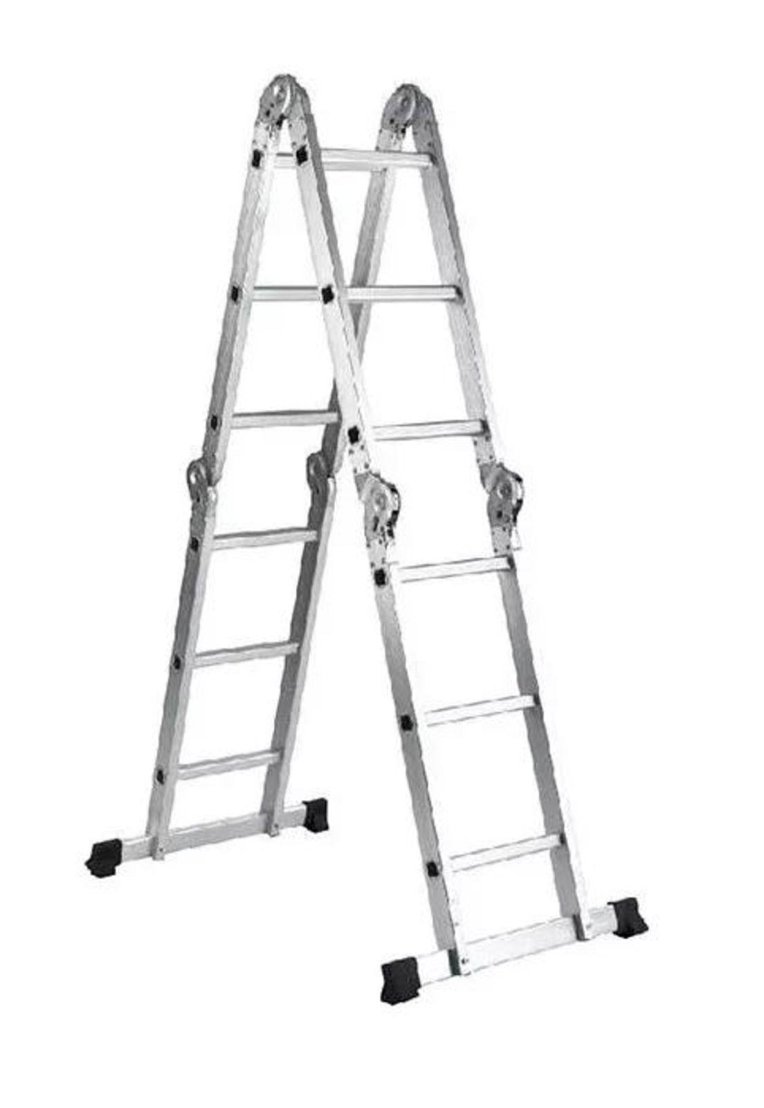 Escalera multifuncional 12 peldaños 4x3 color metal-0
