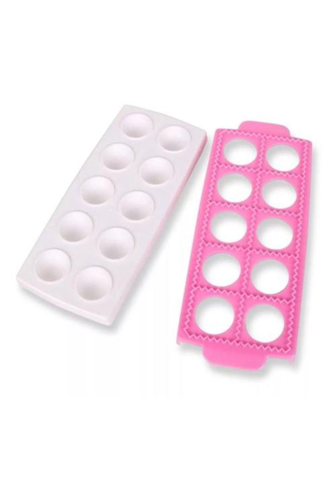 Molde para 10 raviolis redondos color blanco-4