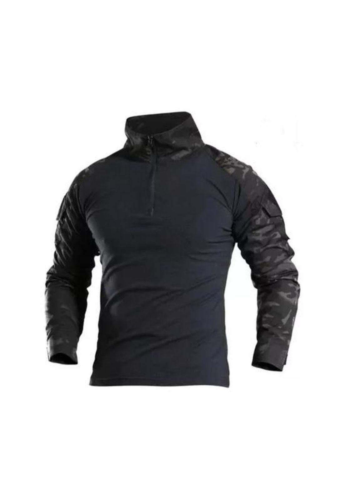 Polera Táctica Combat Shirt Militar Airsoft, Color Multicam Black, Talla 2XL-0