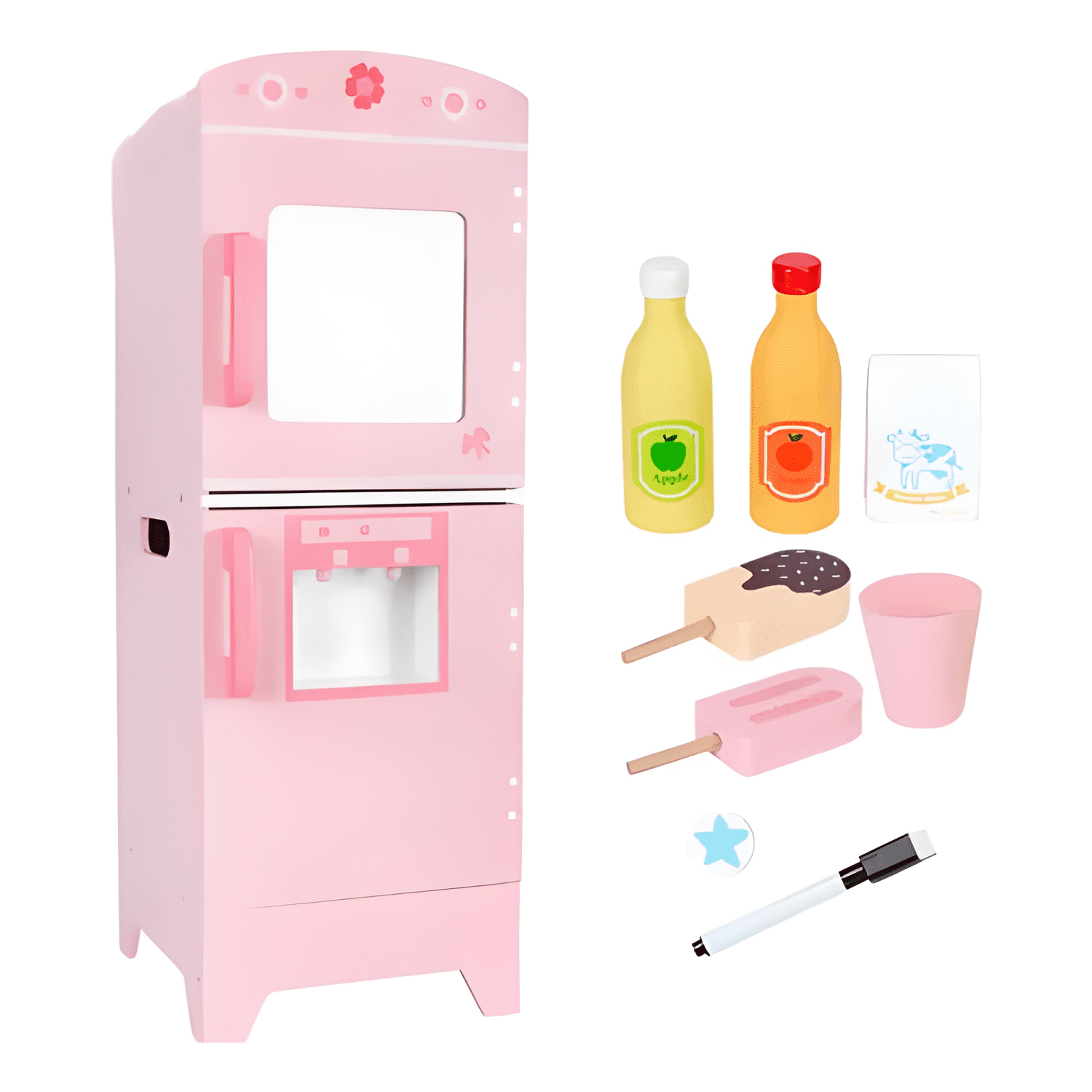 Refrigerador de madera para niños juego de imitación-0