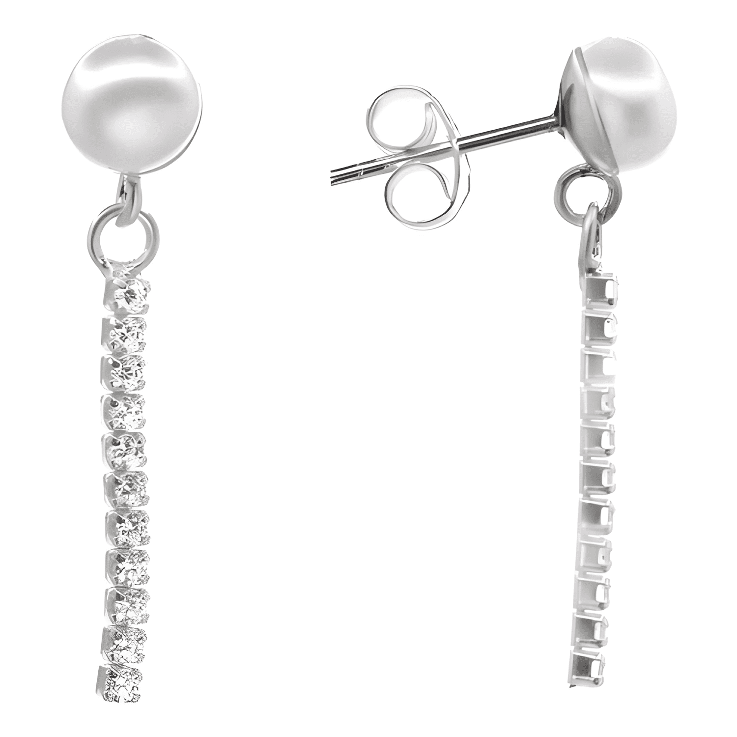 Aros Plata 925 Perla De Rio Cadena De Circones Tenis Mujer-0