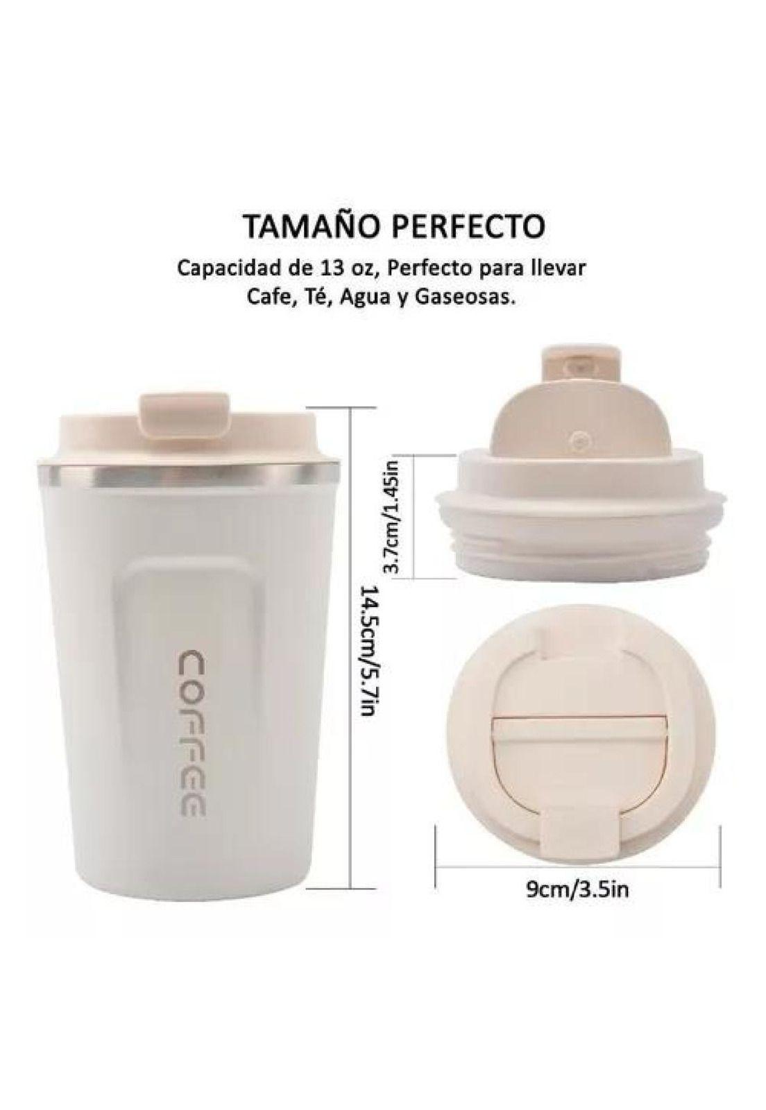Termo para Café - Vaso Térmico Mug de 380 ml, 13 oz, Color Blanco-3