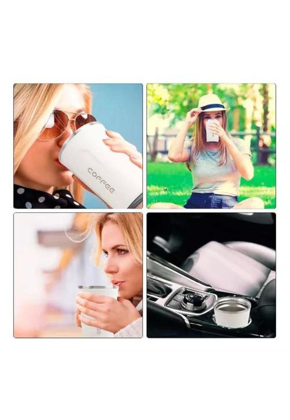 Termo para Café - Vaso Térmico Mug de 380 ml, 13 oz, Color Blanco-4