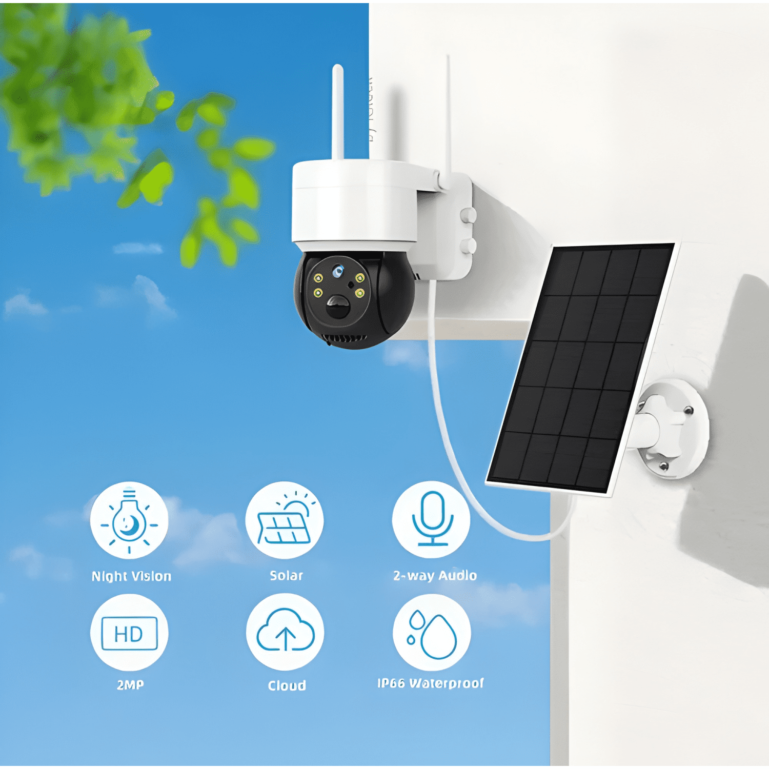 Cámara Solar para Exteriores Ip 1080 Inalámbrica 360/q66 Jh-2