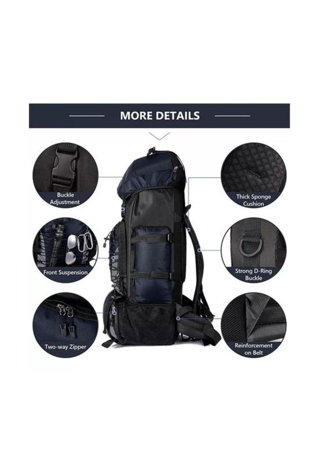 Mochila 90L camping outdoor trekking color azul oscuro-2