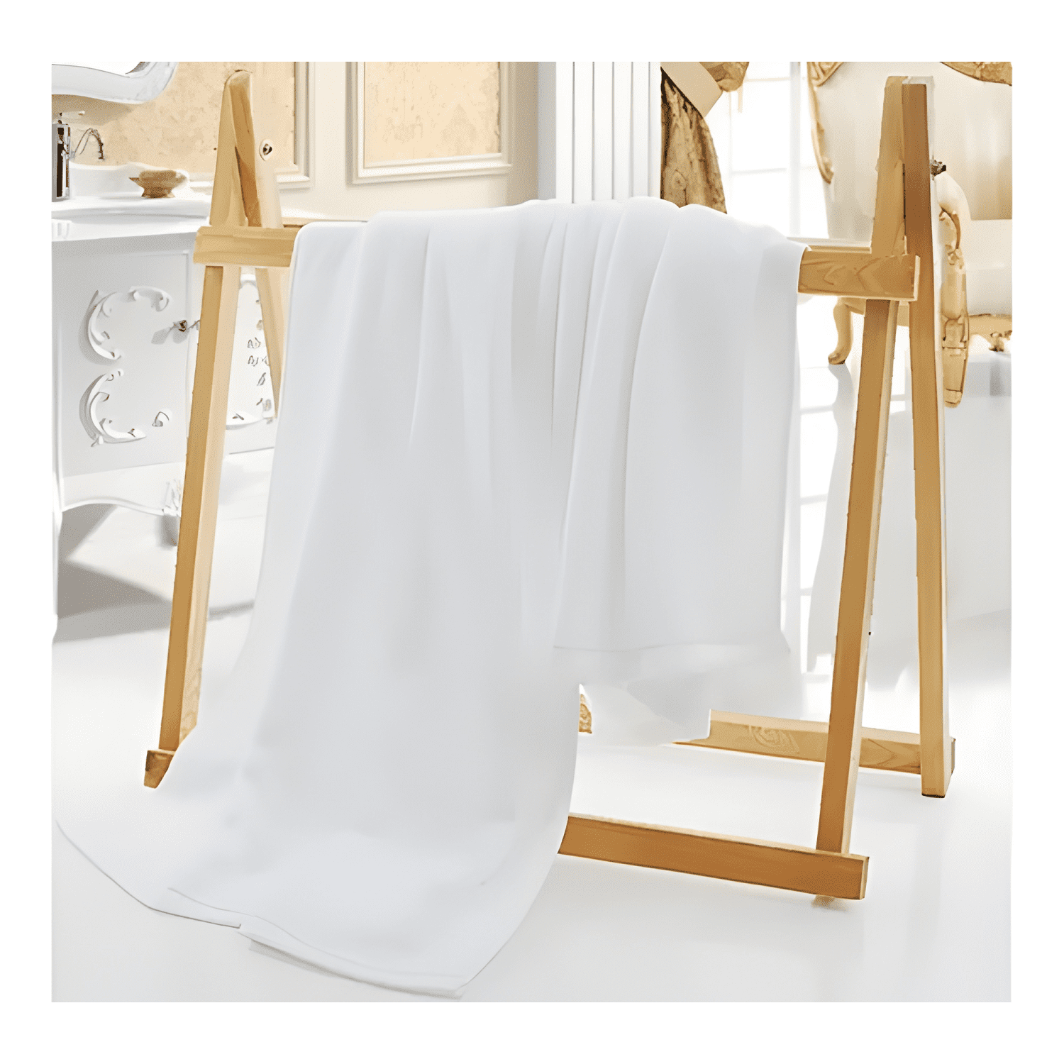 Pack 6 toallas de baño de hotel algodón 140x70 Blanco-2