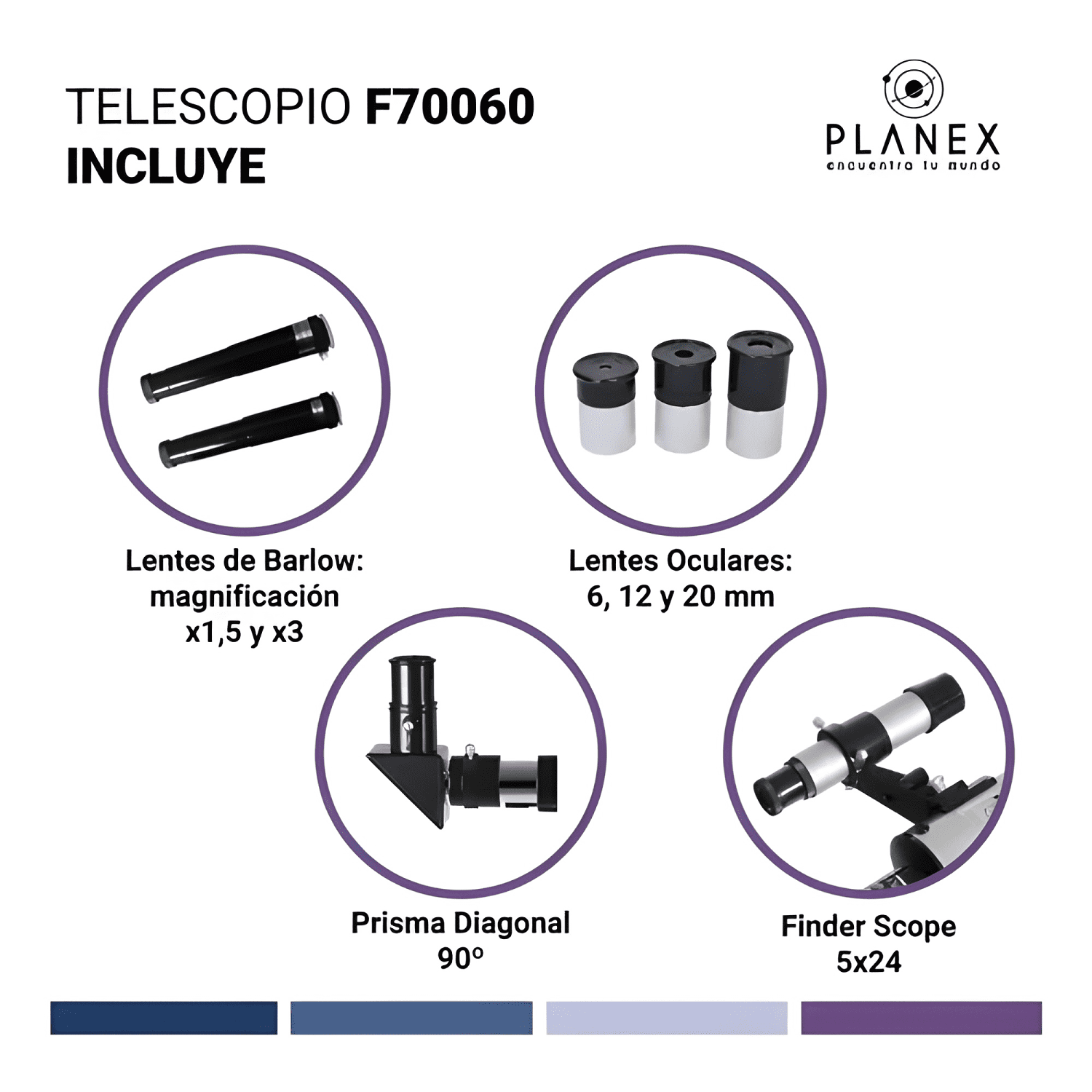 Telescopio Astronómico Monocular F70060 Planex + Soporte-4