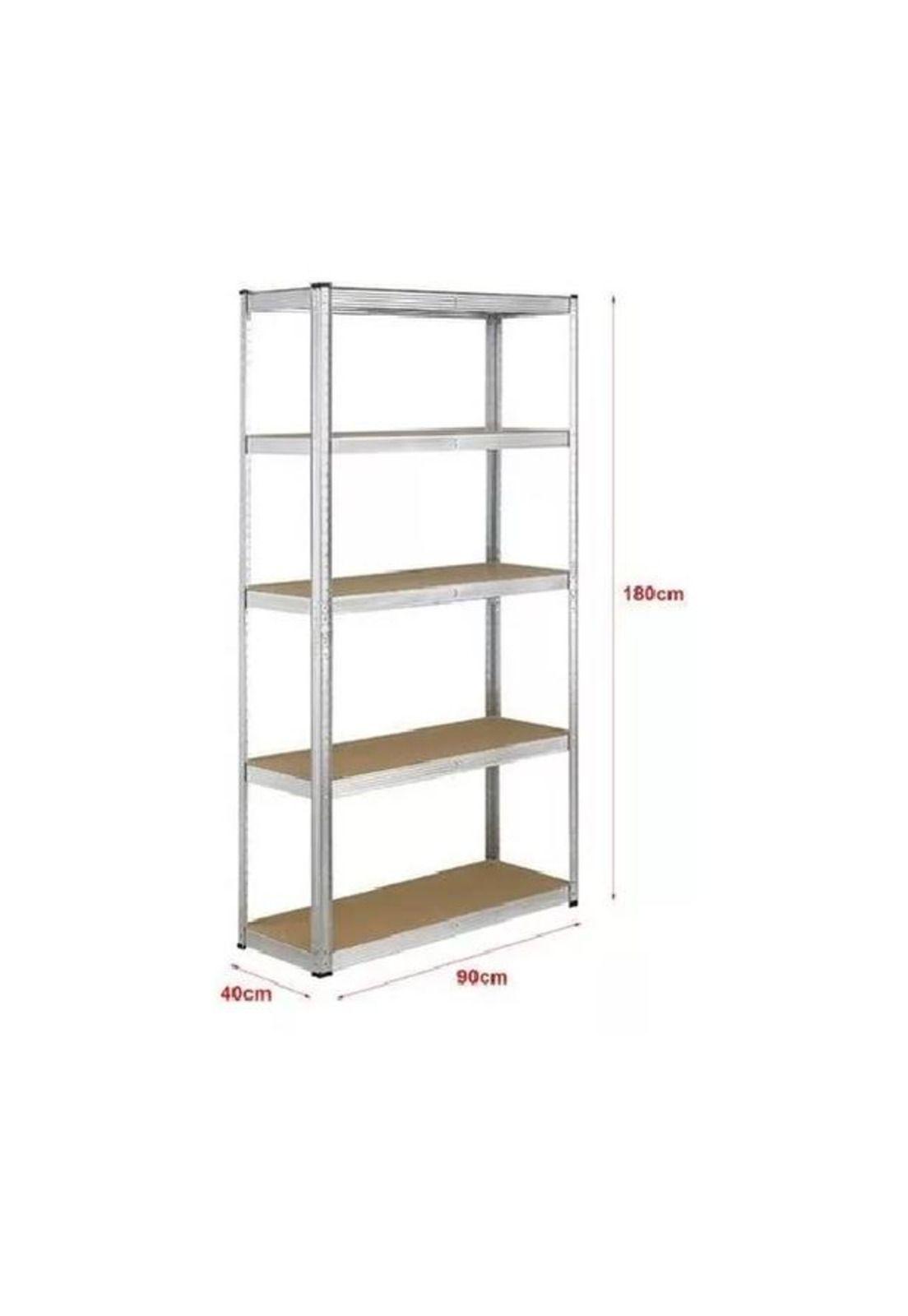 Estante Rack Metálico 180x90x40cm Galvanizado Imsi Home Color Plateado-1