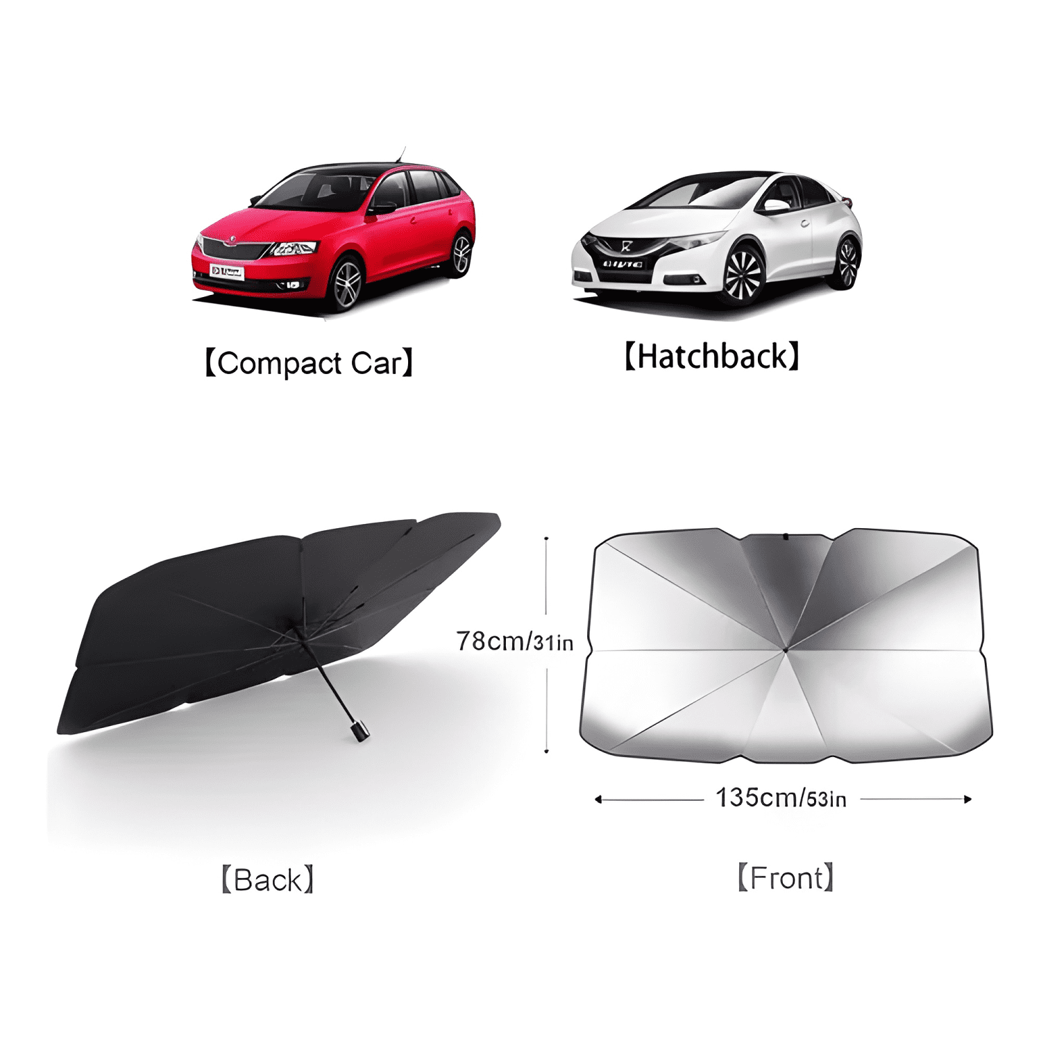 Quitasol Parasol Parabrisas Auto Tipo Sombrilla Cubre Sol XL-4