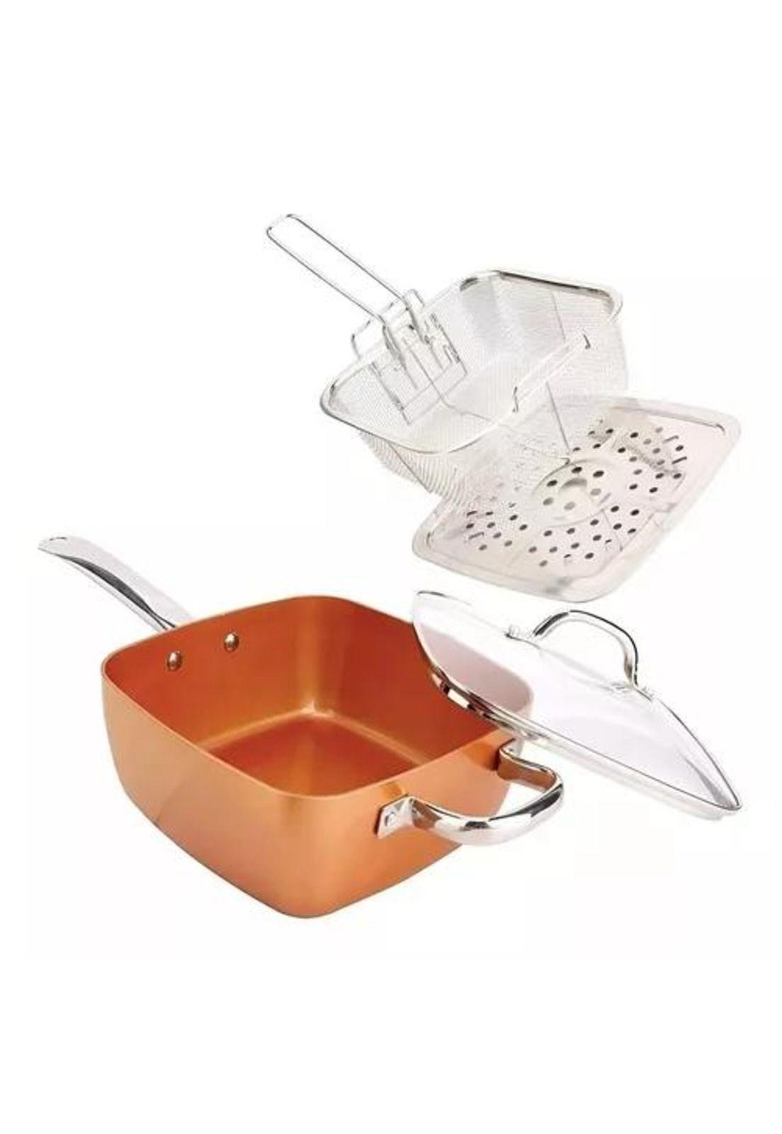 Sartén antiadherente, set de cobre-5