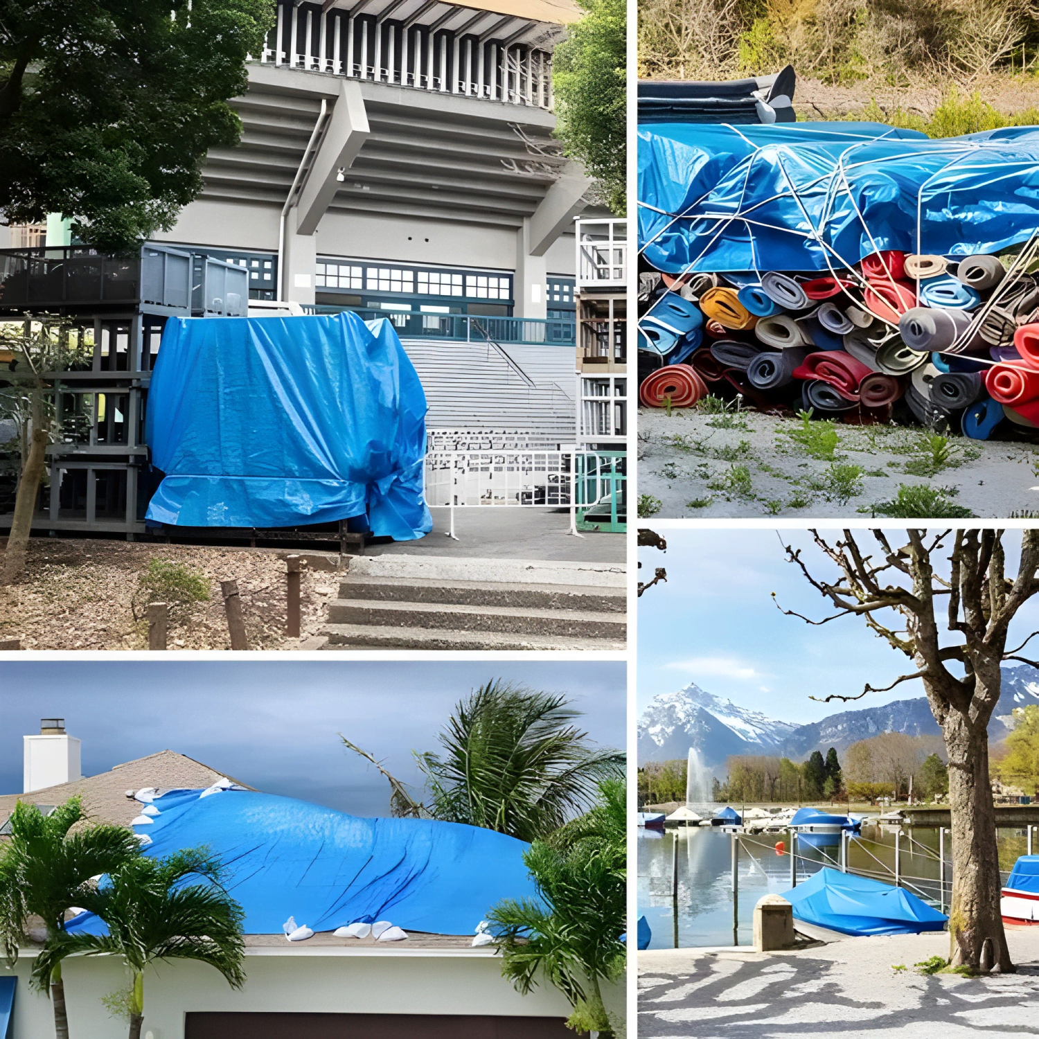 Lona multiuso cobertor de piscina con ojetillos 8x4 m #2-3