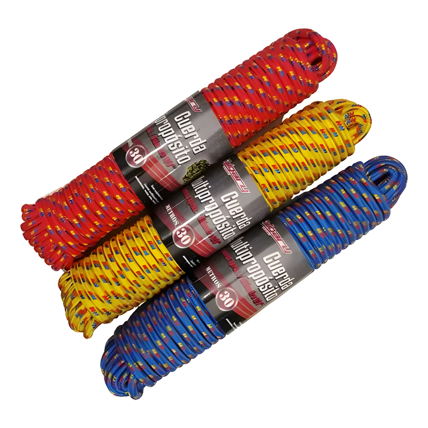 Cuerda trenzada polipropileno 30 metros 9,5mm colores-2