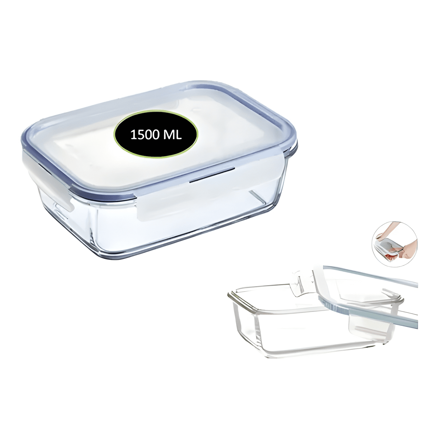 Taper hermético de vidrio para comida 1500 ml-2