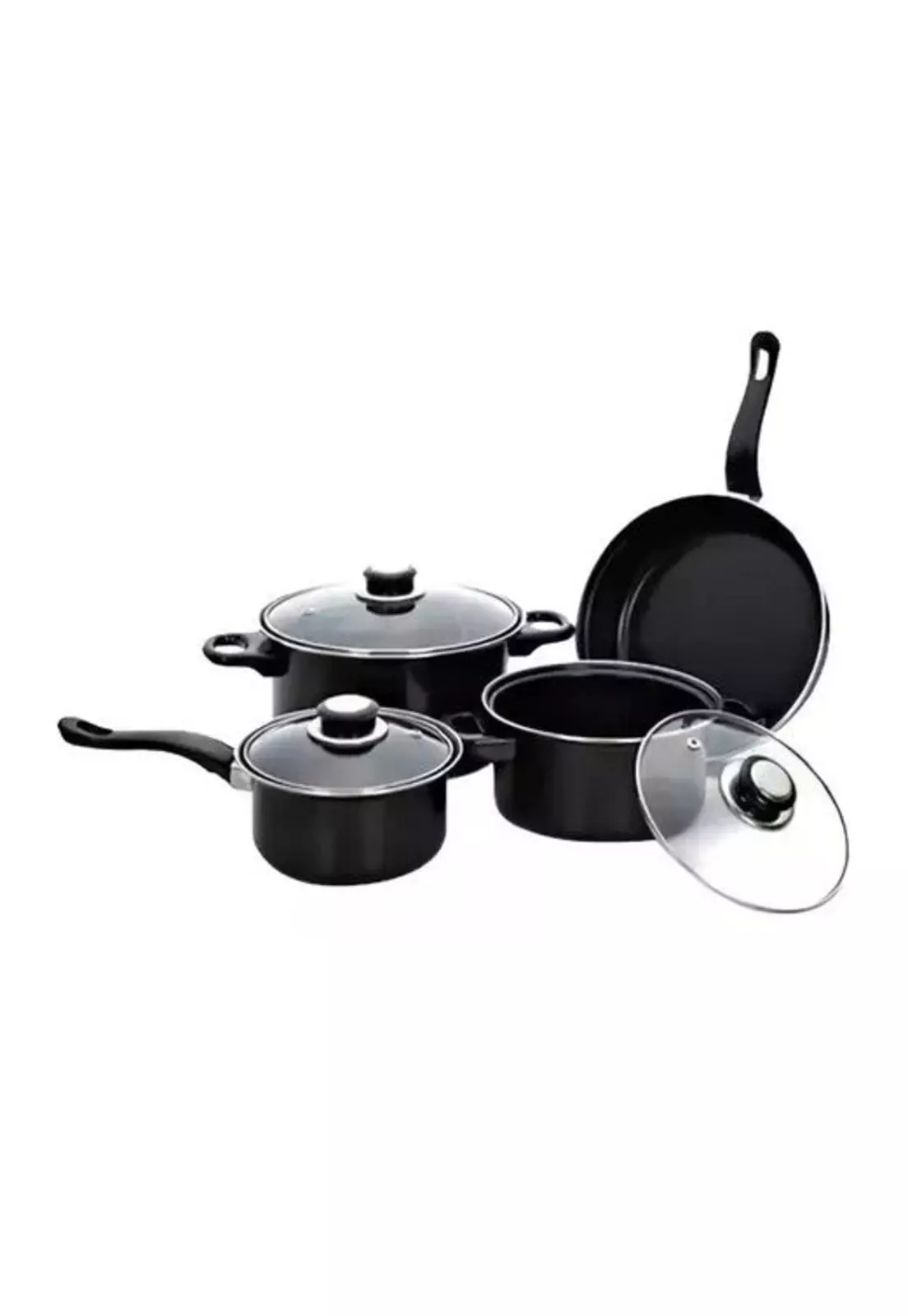 Set de Batería de Cocina - 13 Piezas, Antiadherente, Royal Mark, Ollas y Sartén, Color Negro-2