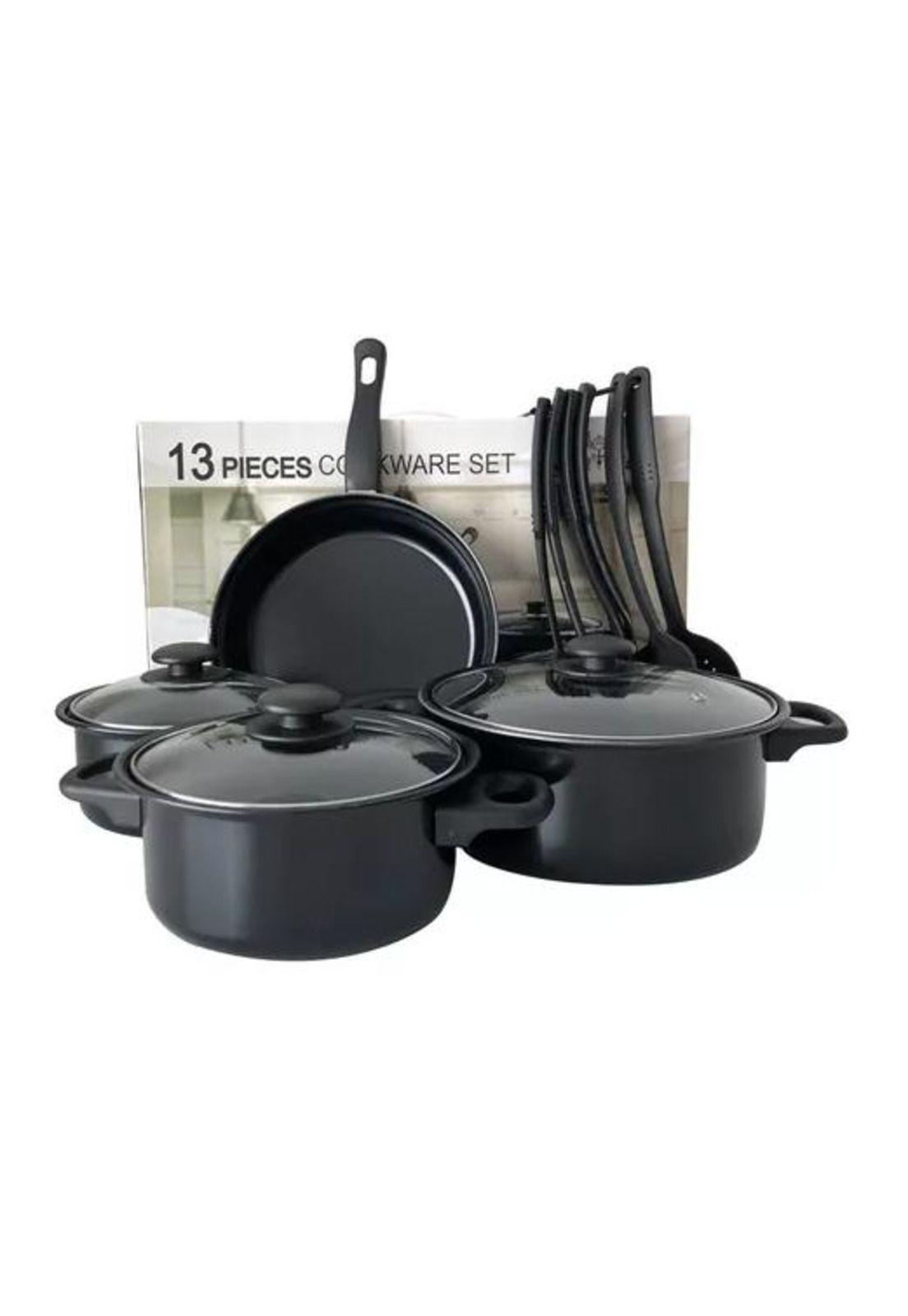 Set de Batería de Cocina - 13 Piezas, Antiadherente, Royal Mark, Ollas y Sartén, Color Negro-5