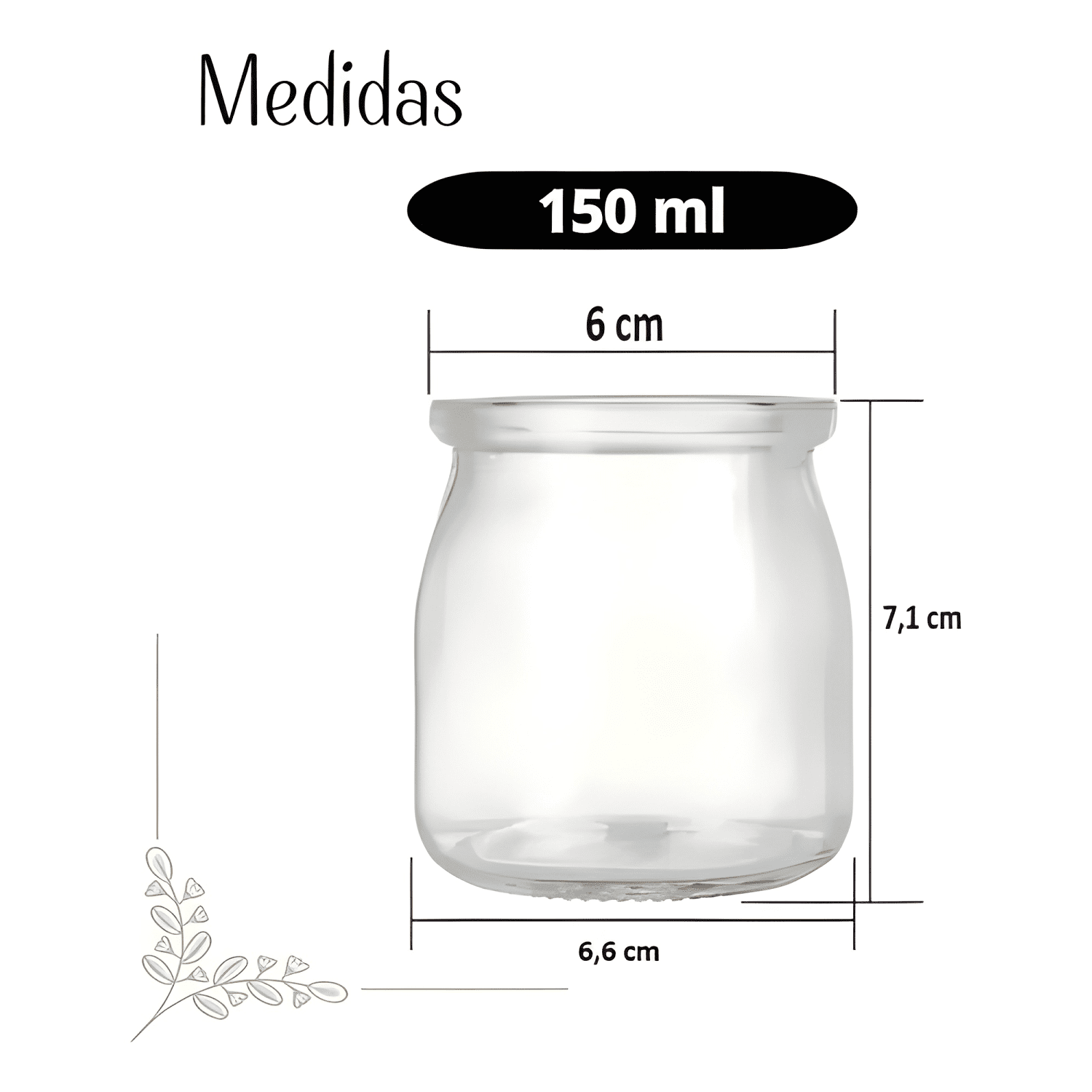 Pack 6 frascos vidrio 150 ml tapa plástica y corcho-1