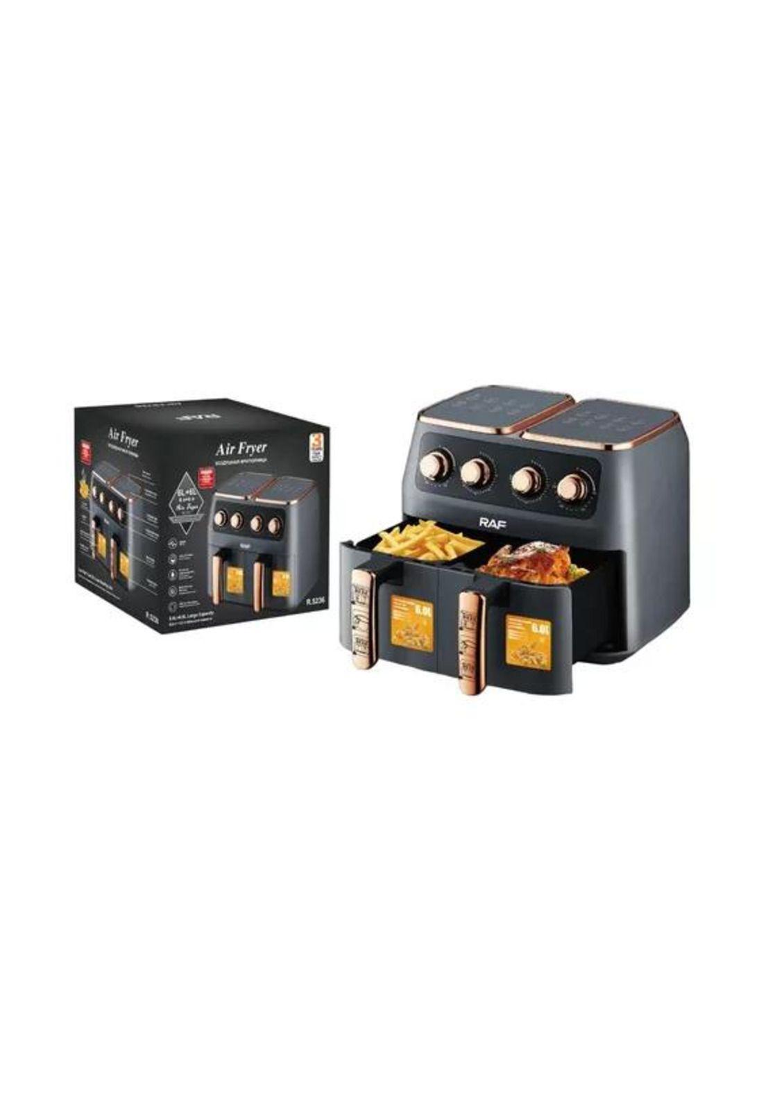 Freidora de aire doble cesta 6L + 6L, Air Fryer, color negro-2