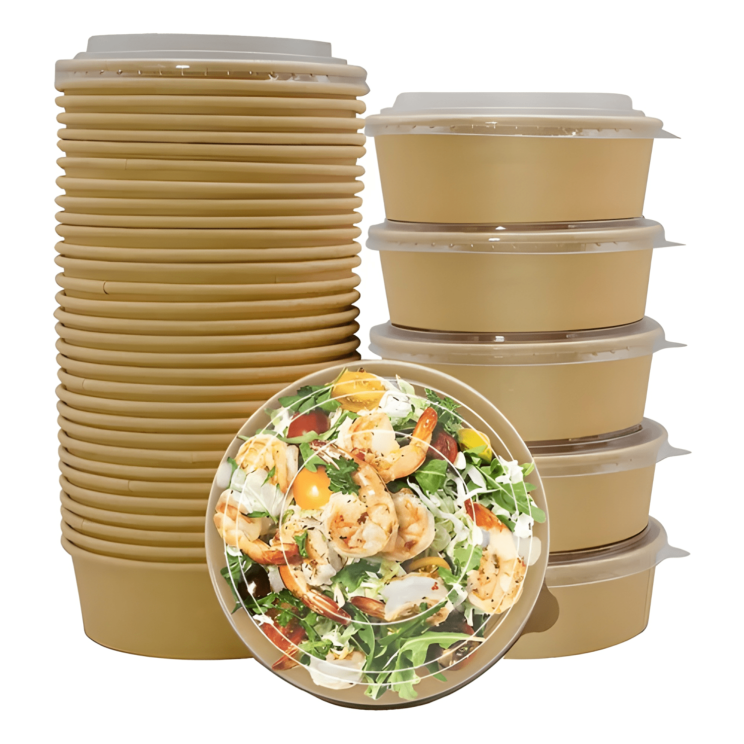 Envase bowl polipapel 1300cc ensaladas, comidas 40 unidades-1