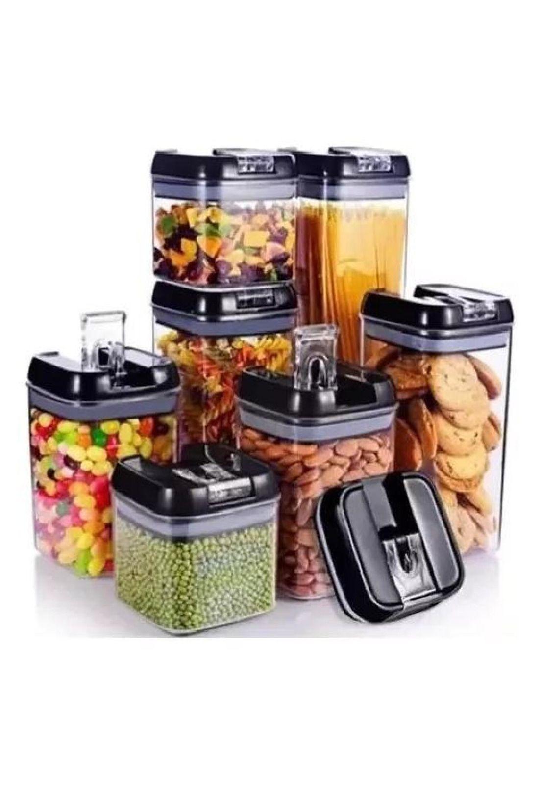 Set de 7 contenedores herméticos de plástico para cocina y despensa-2