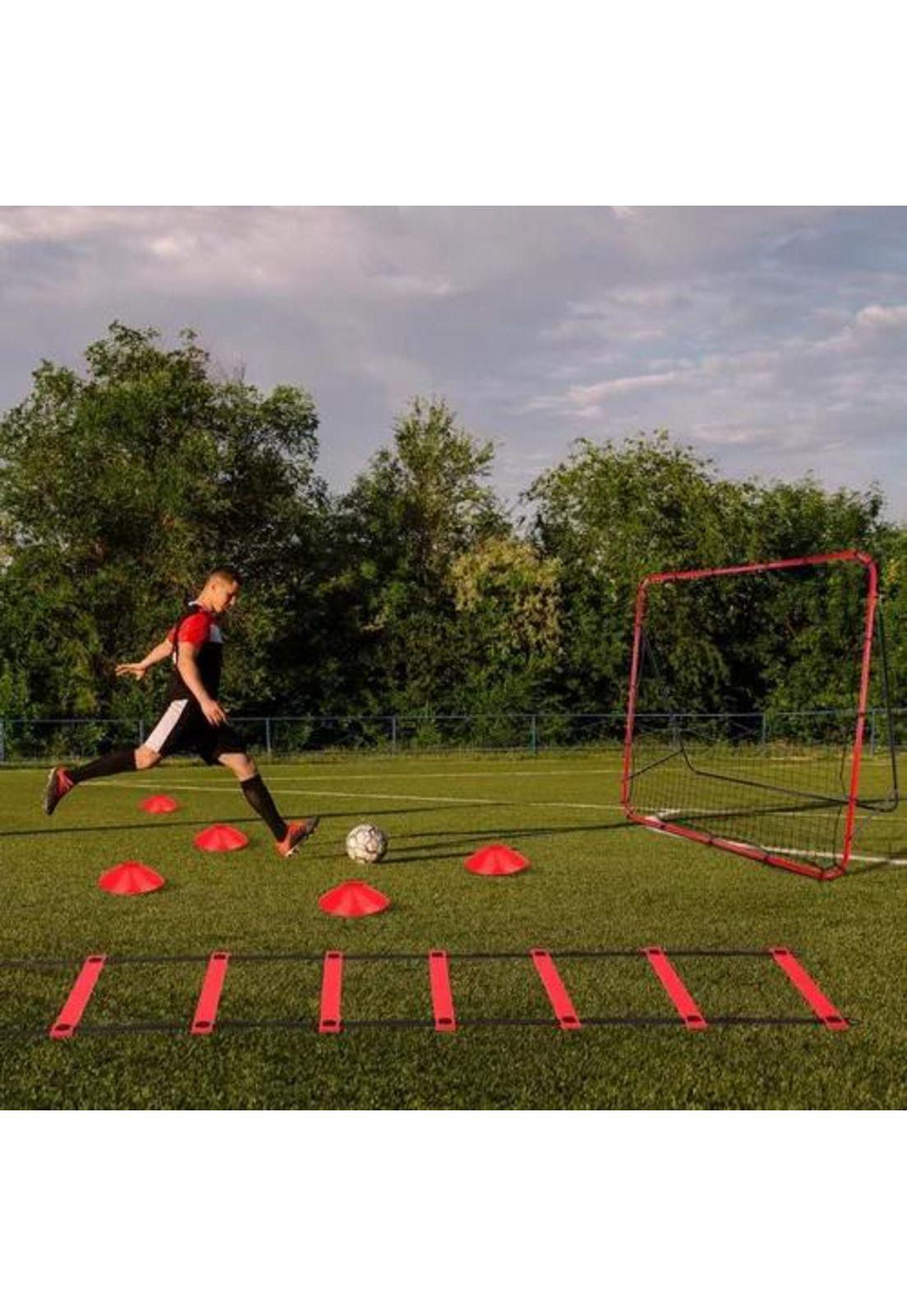 Red de rebote portátil para entrenamiento de porterías 1x1 m rojo-7