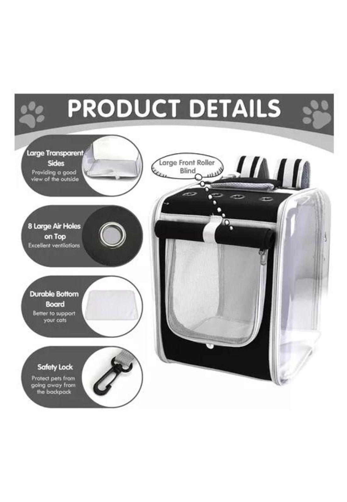 Bolso mochila porta perros jaula transporte perros y gatos negro-4