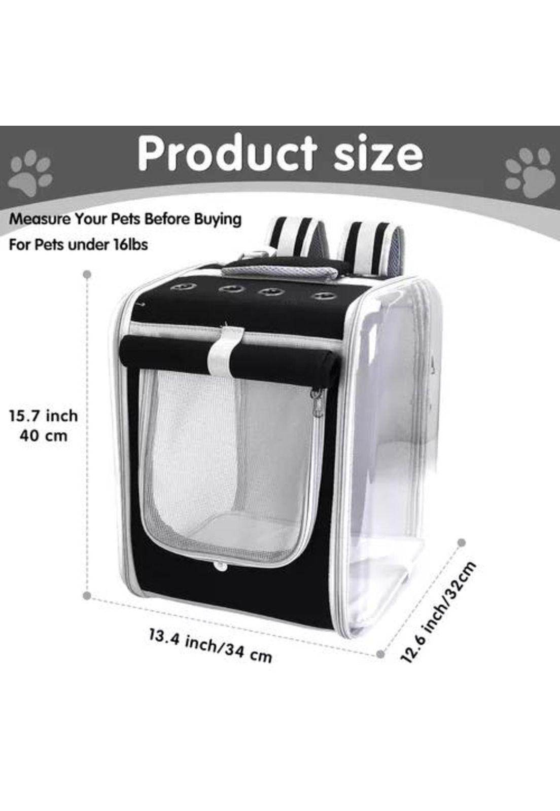 Bolso mochila porta perros jaula transporte perros y gatos negro-7