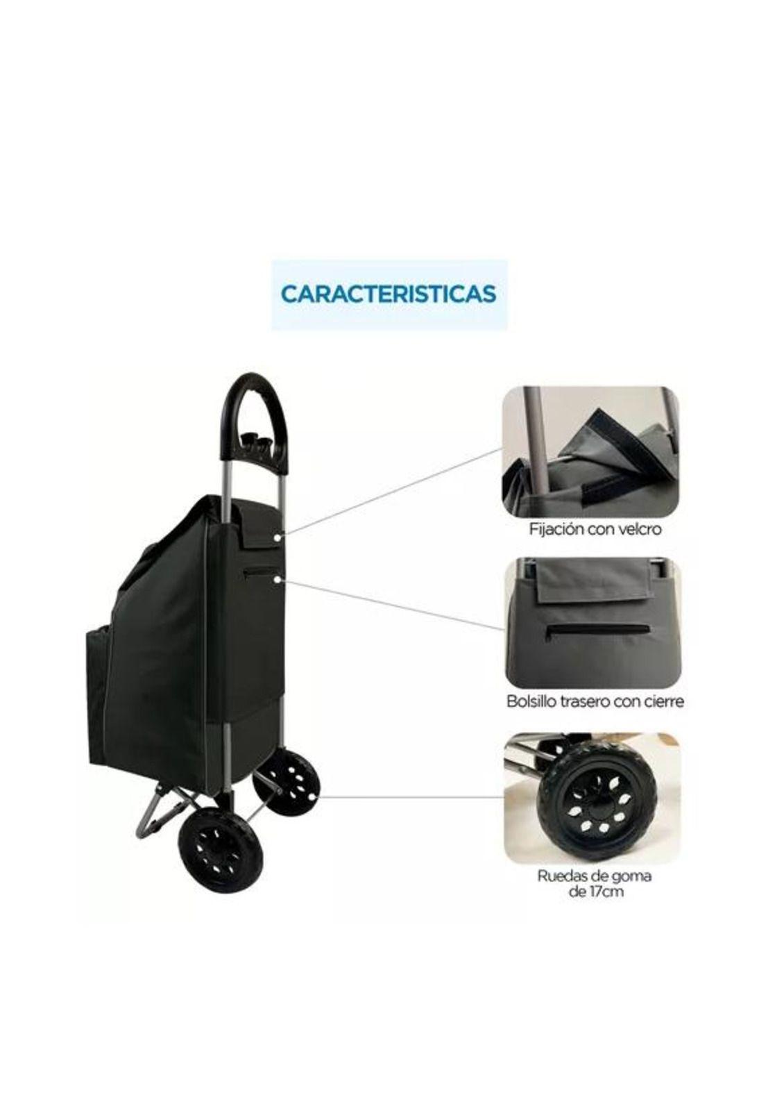 Carrito de compras plegable 47 L color negro-4