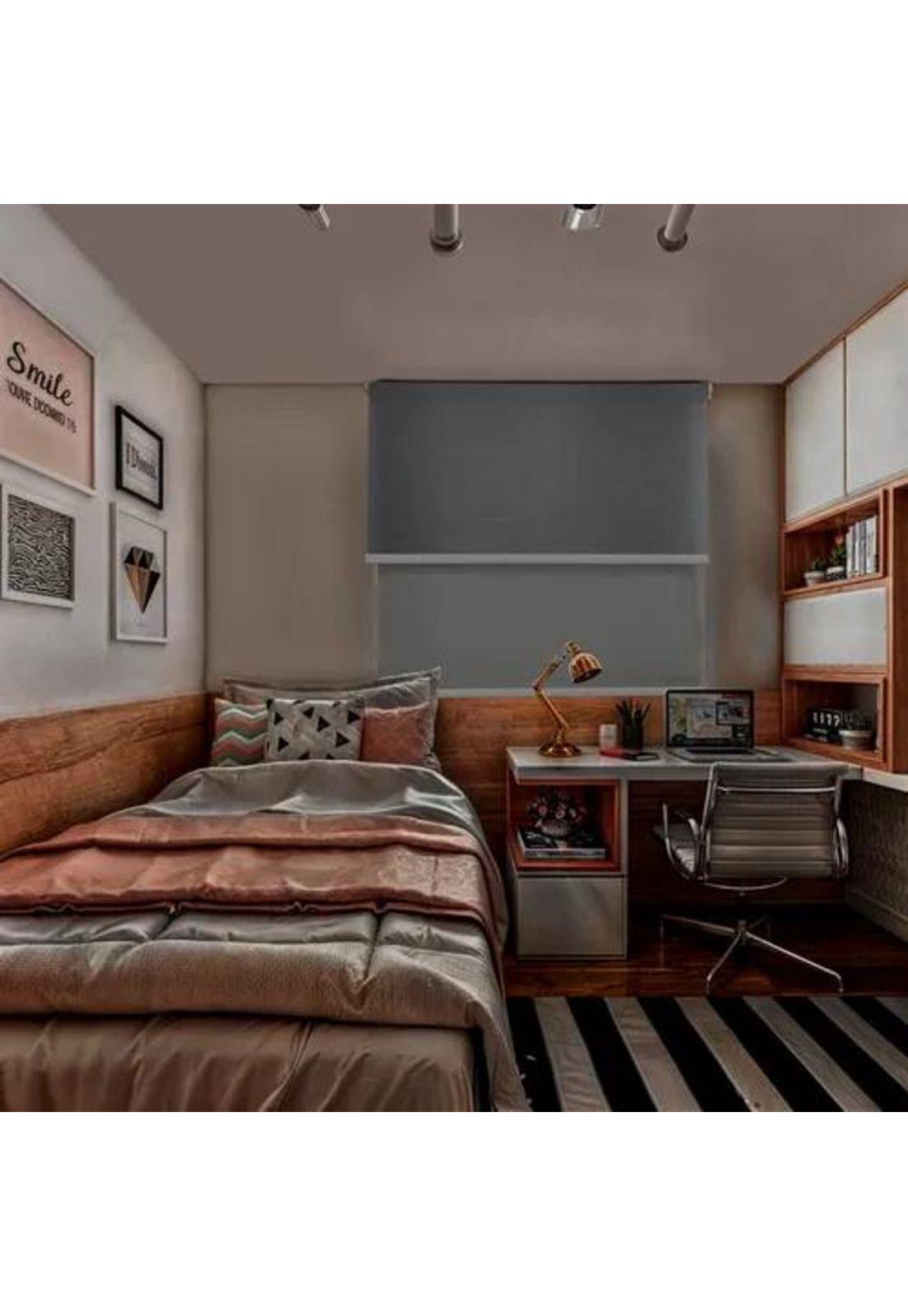 Cortina Roller Blackout 2 Paños 120x240 Doble Visillo Gris Sin Cenefa-6