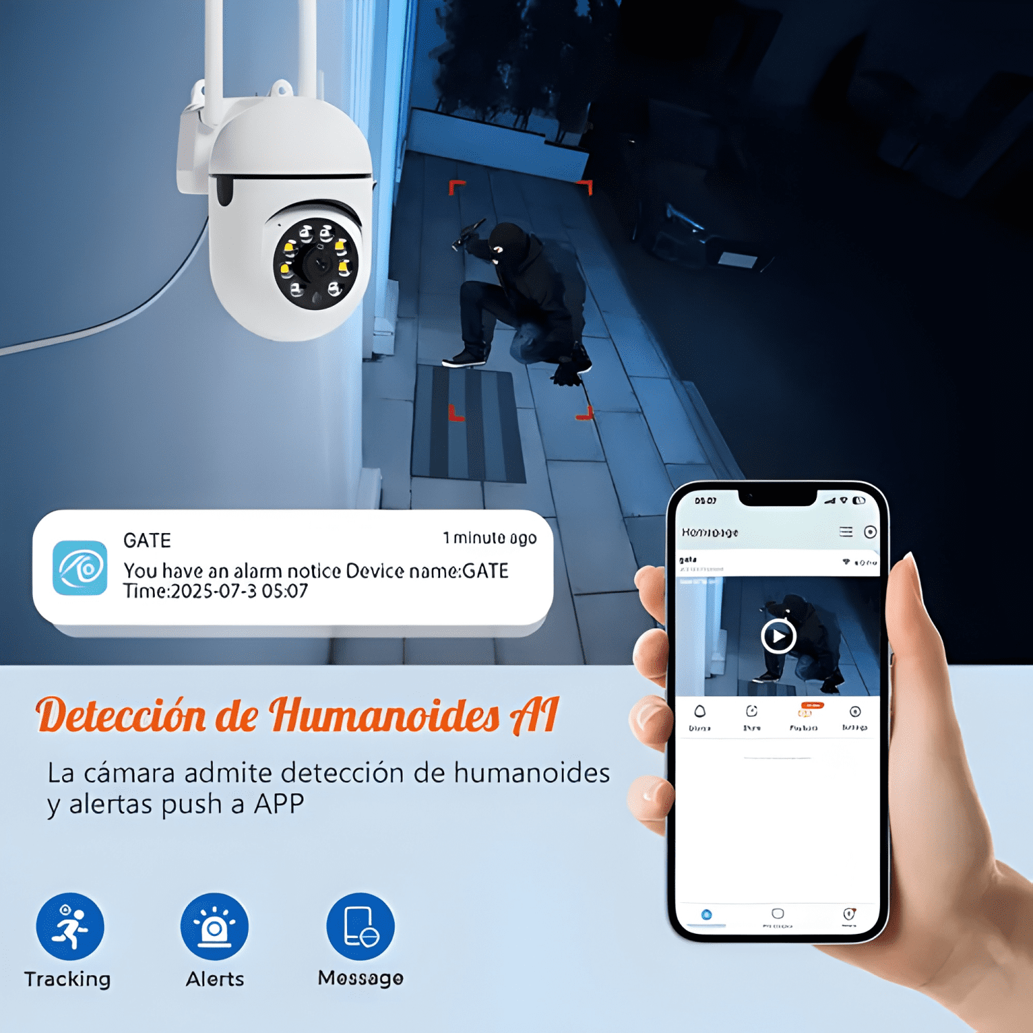 Camaras de Seguridad Anberx K1 Wifi 4MP ,camara Espia Audio-2