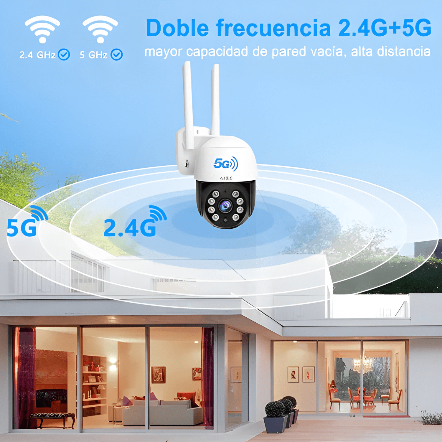 Ation® 5g 2.4g Cámara de Seguridad Vigilancia Exterior Wifi-2