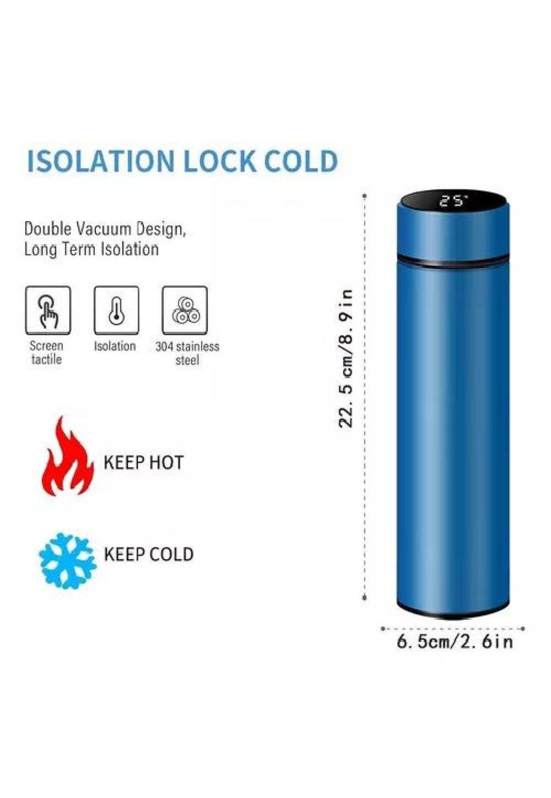 Taza Termo Inteligente - Digital, Táctil, LED de Temperatura, Color Azul-8