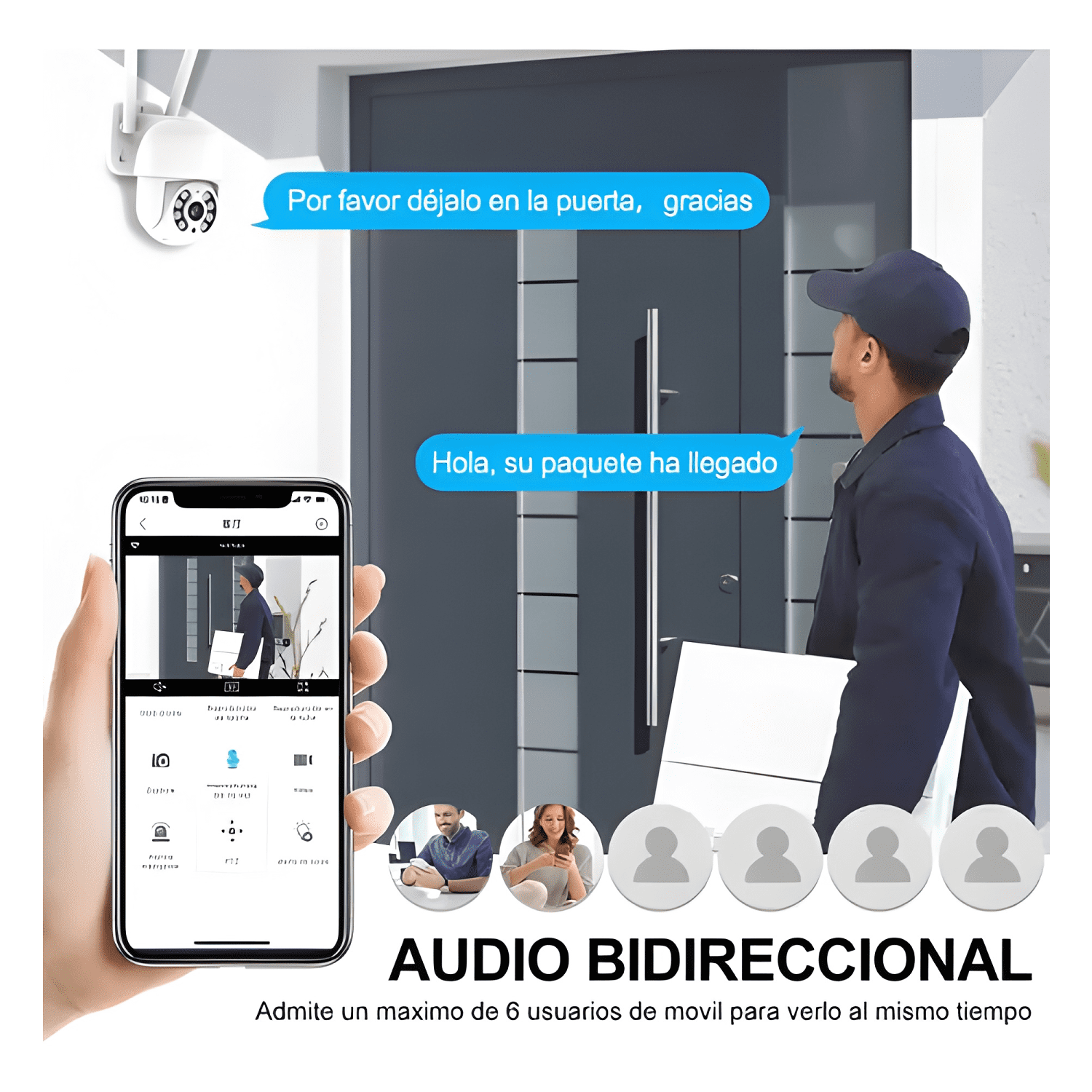 Camara de Seguridad Wifi Exterior 1080p 360° Vision !!-4