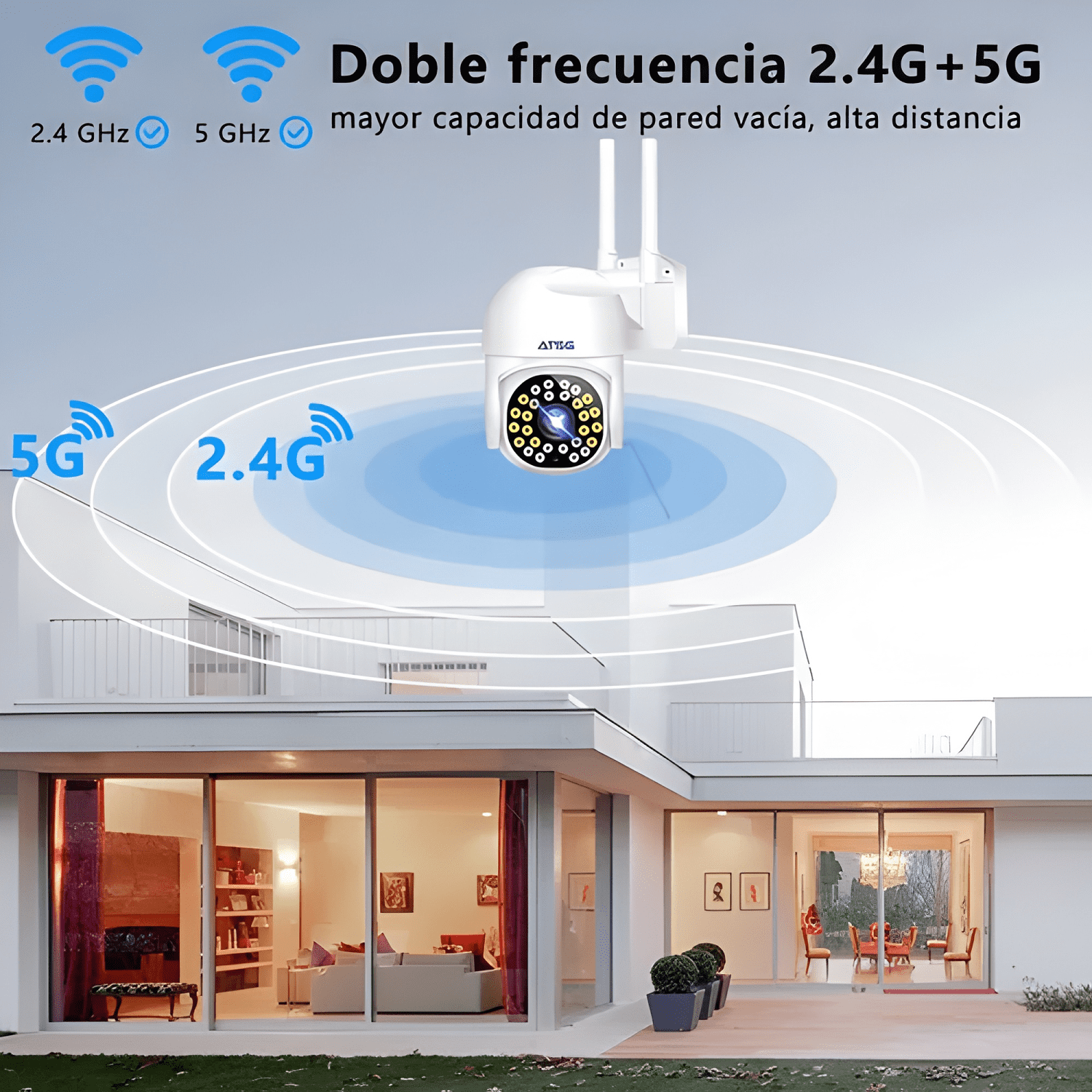 ATSG Cámara IP 4MP Full HD Wifi Exterior PTZ Conexión Audio-2