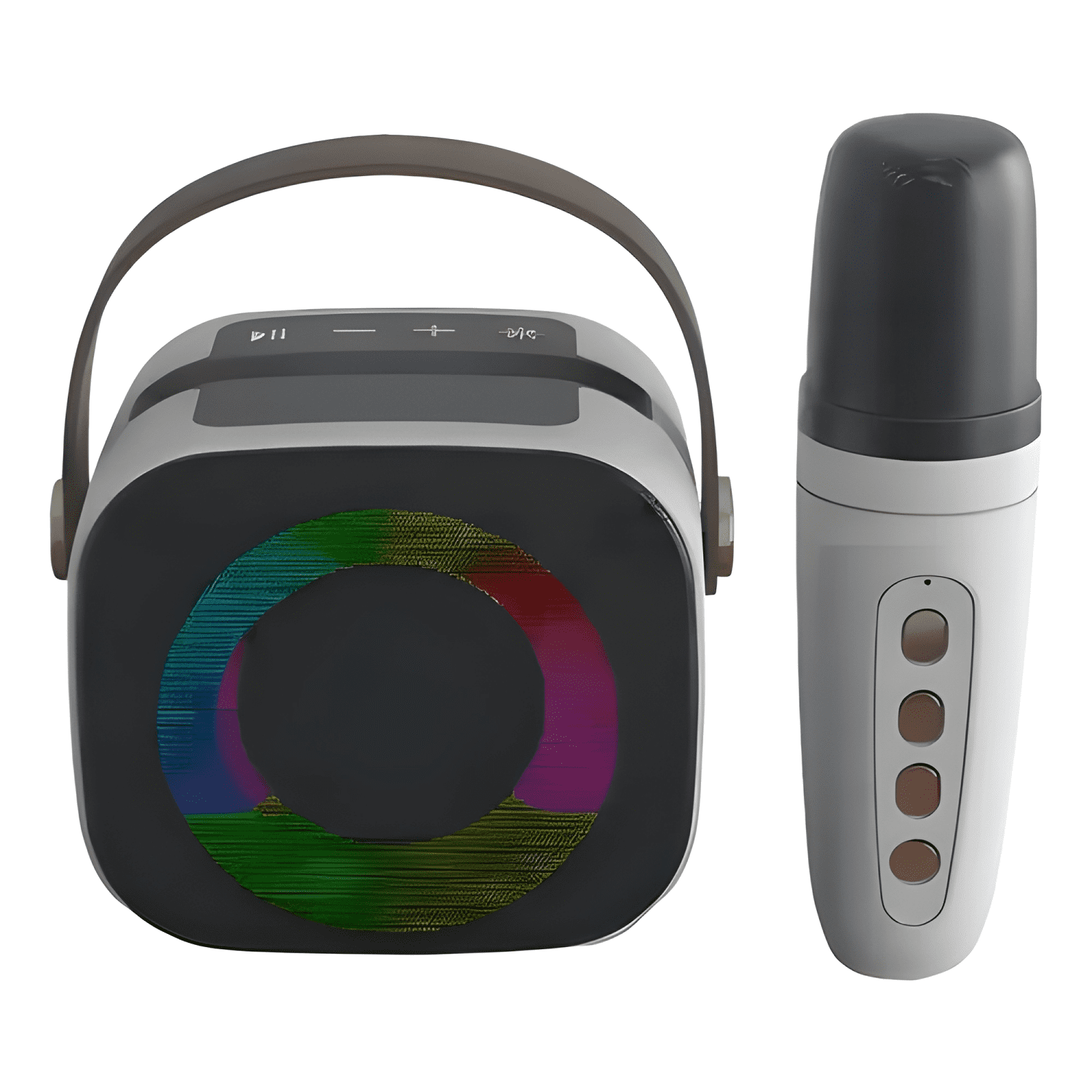 Mini altavoz karaoke bd108 bluetooth luces led v5 3 Blanco-0