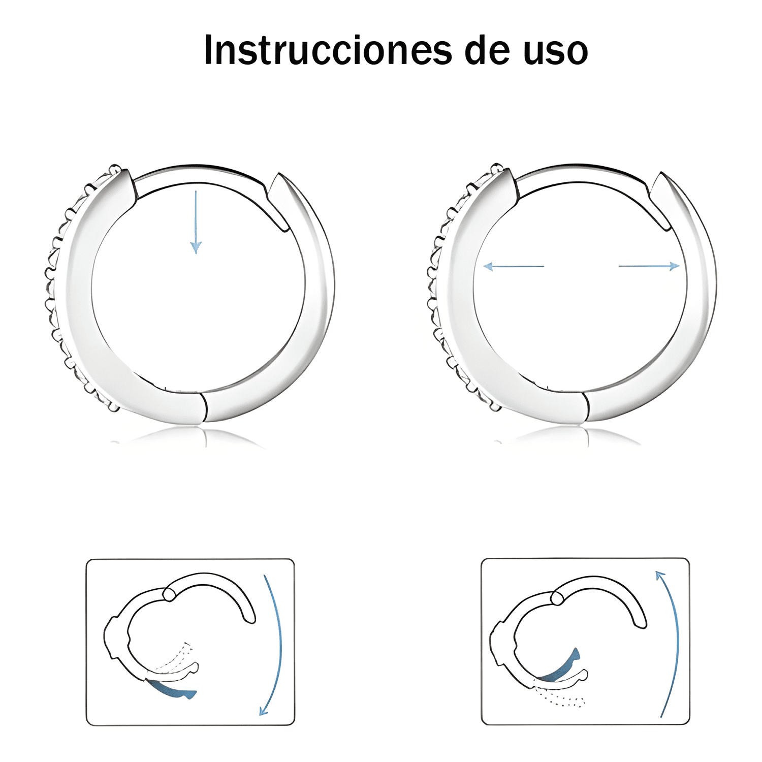 Aros Para Oreja 14mm Cobre 18k Oro Cubic Zirconia-2