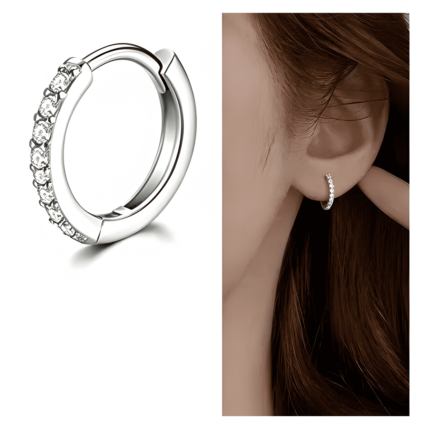 Aros Para Oreja 14mm Cobre 18k Oro Cubic Zirconia-4
