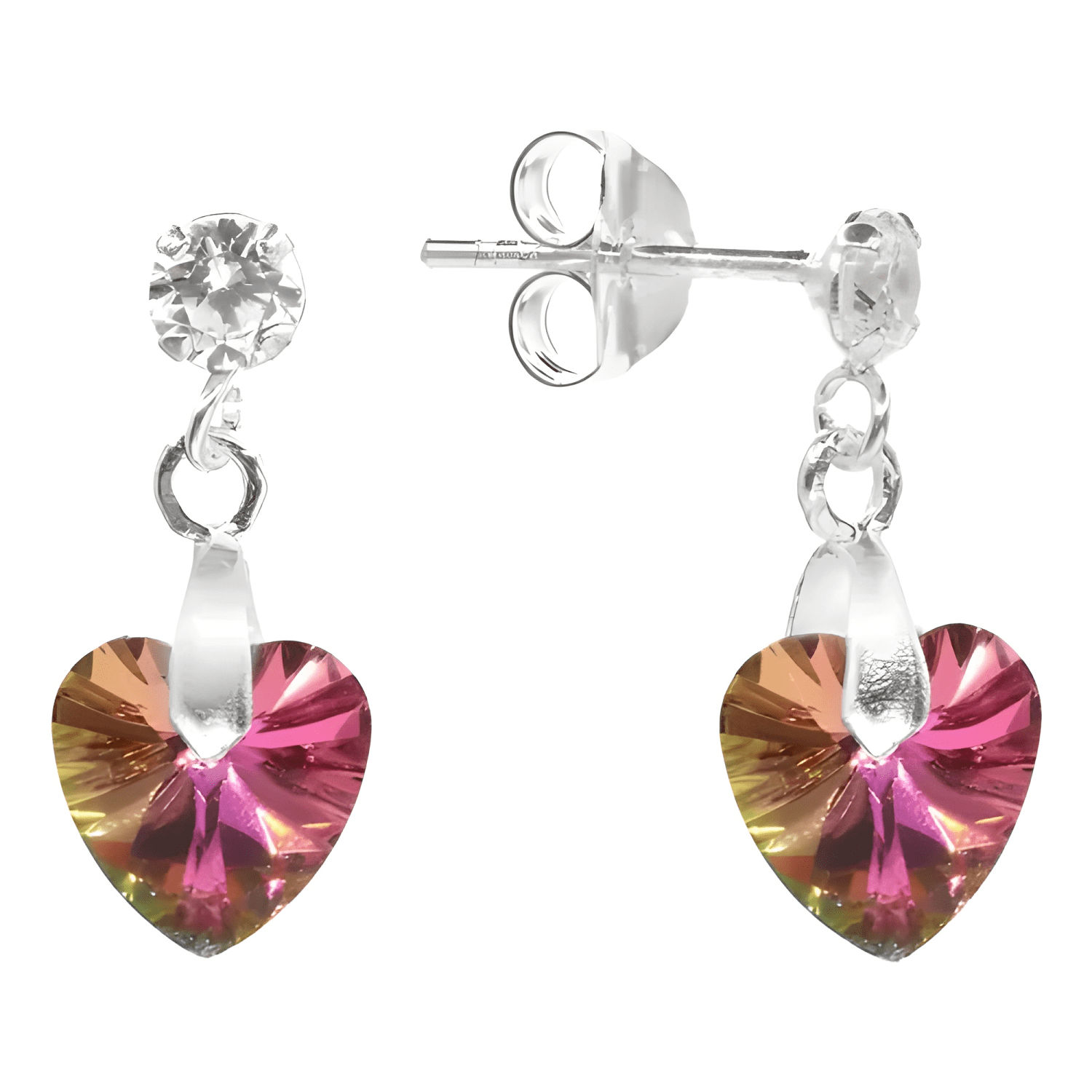 Aros Plata 925 Cristal Swarovski Mujer Caja Regalo #2-0