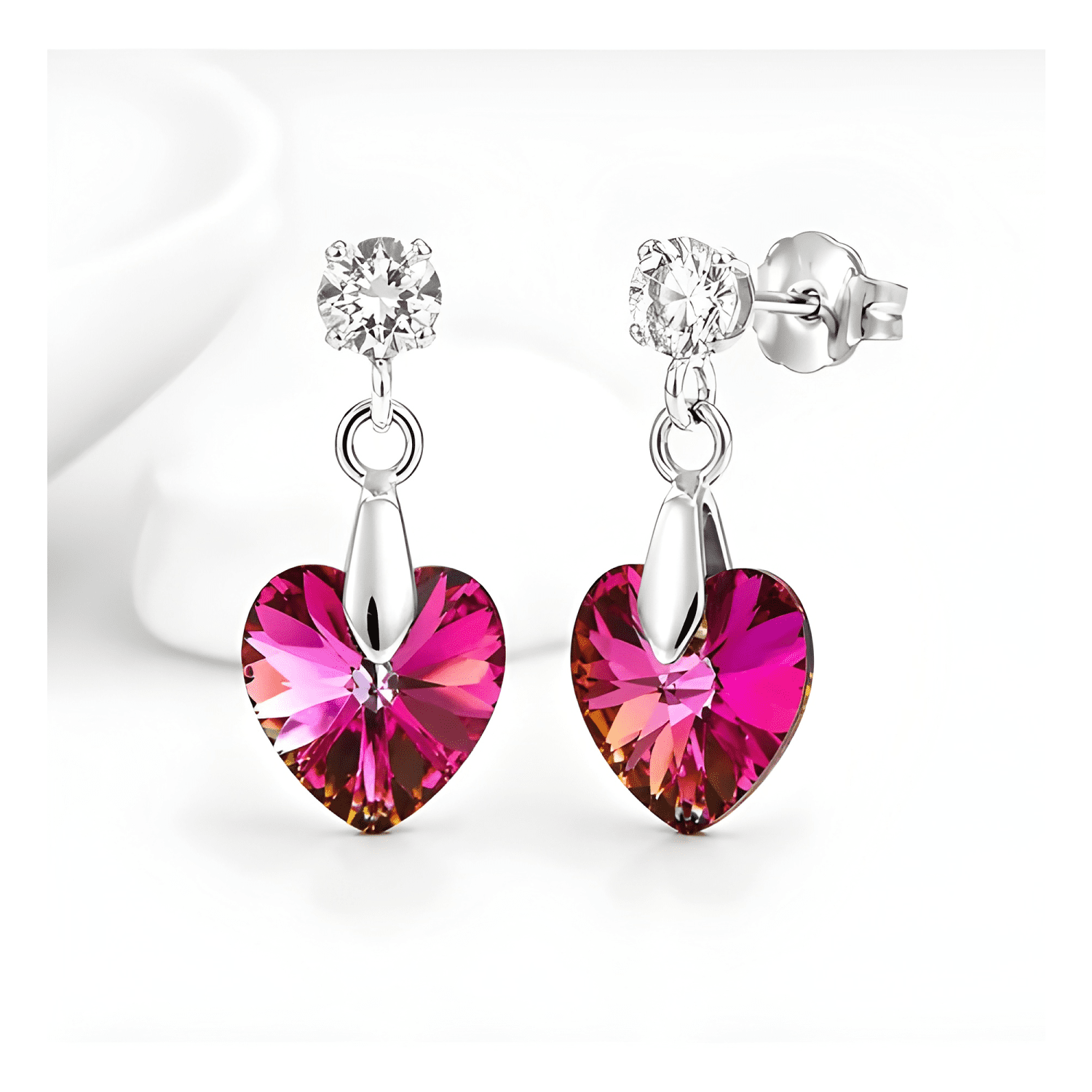 Aros Plata 925 Cristal Swarovski Mujer Caja Regalo #2-1
