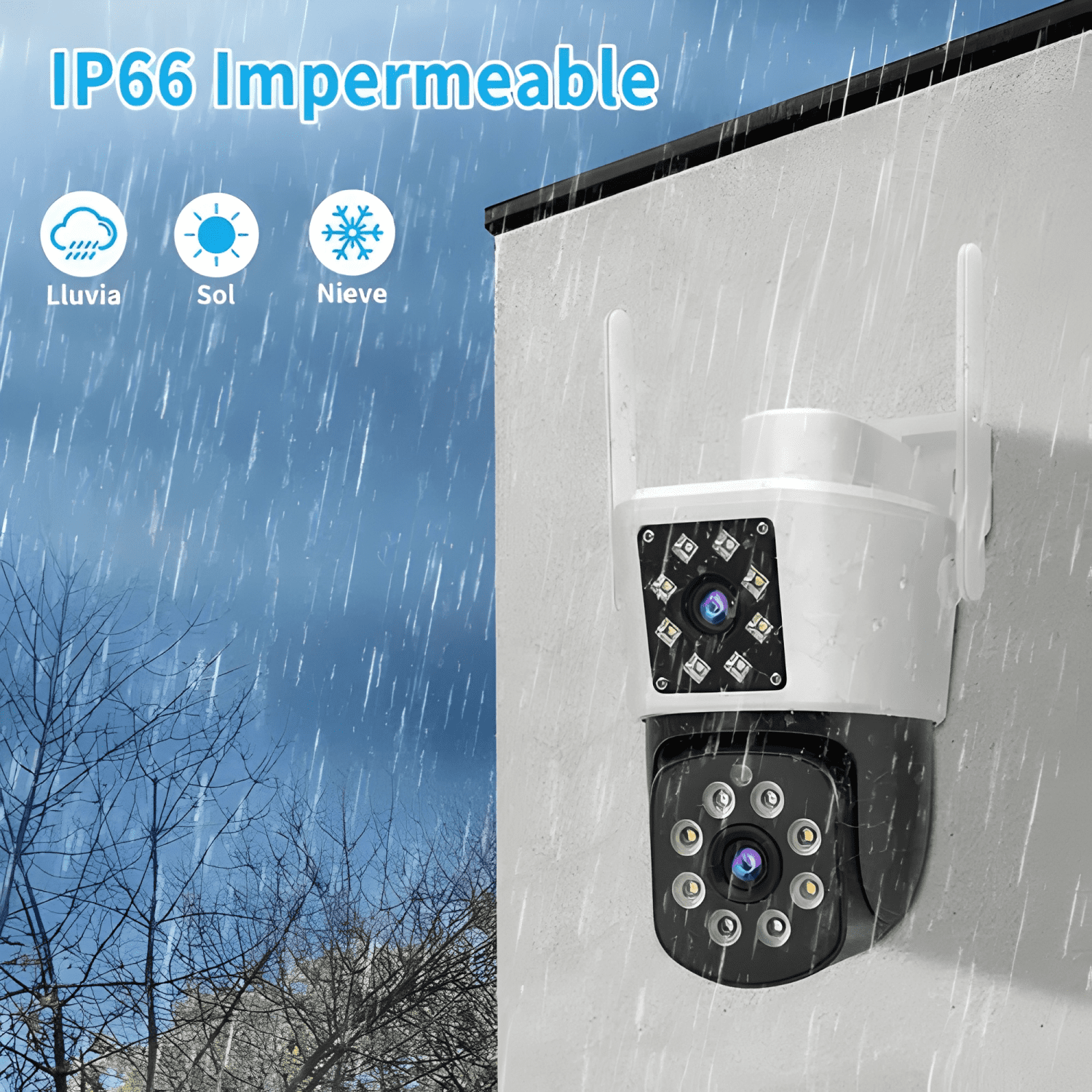 2nlf Cámara de Seguridad Exterior Wifi Ip 360 Doble IV-4