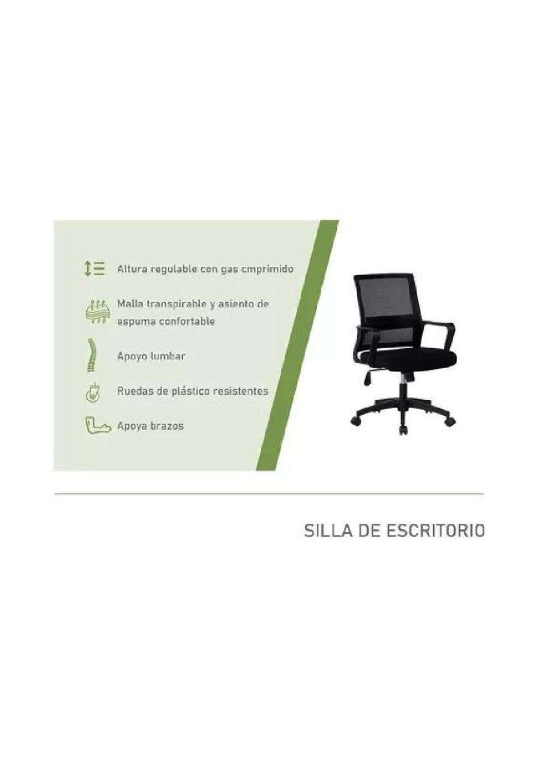 Silla de escritorio oficina Ryan color negro-2