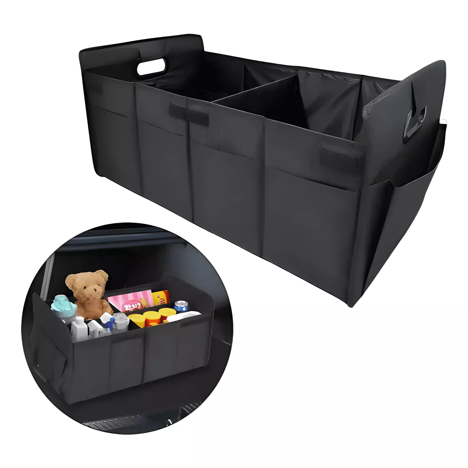Organizador Auto Caja Bolso Plegable Maletero Vehiculo Negro-0