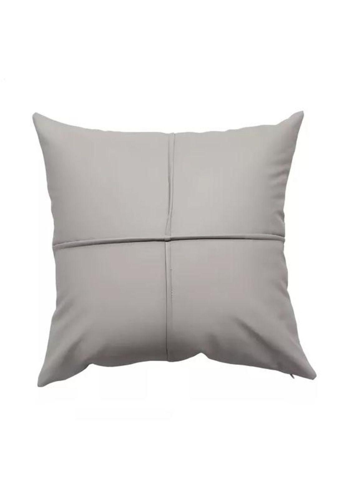 Pack 6 fundas de cojines almohada eco-cuero impermeable 43 cm color gris claro-0
