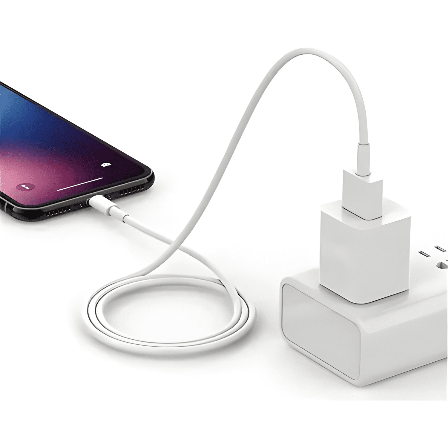 Cable de calidad lightning compatible con iphone 3 Blanco-2