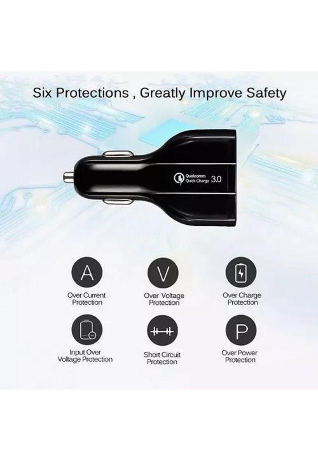Cargador rápido auto doble USB y tipo C QC3.0 negro-4