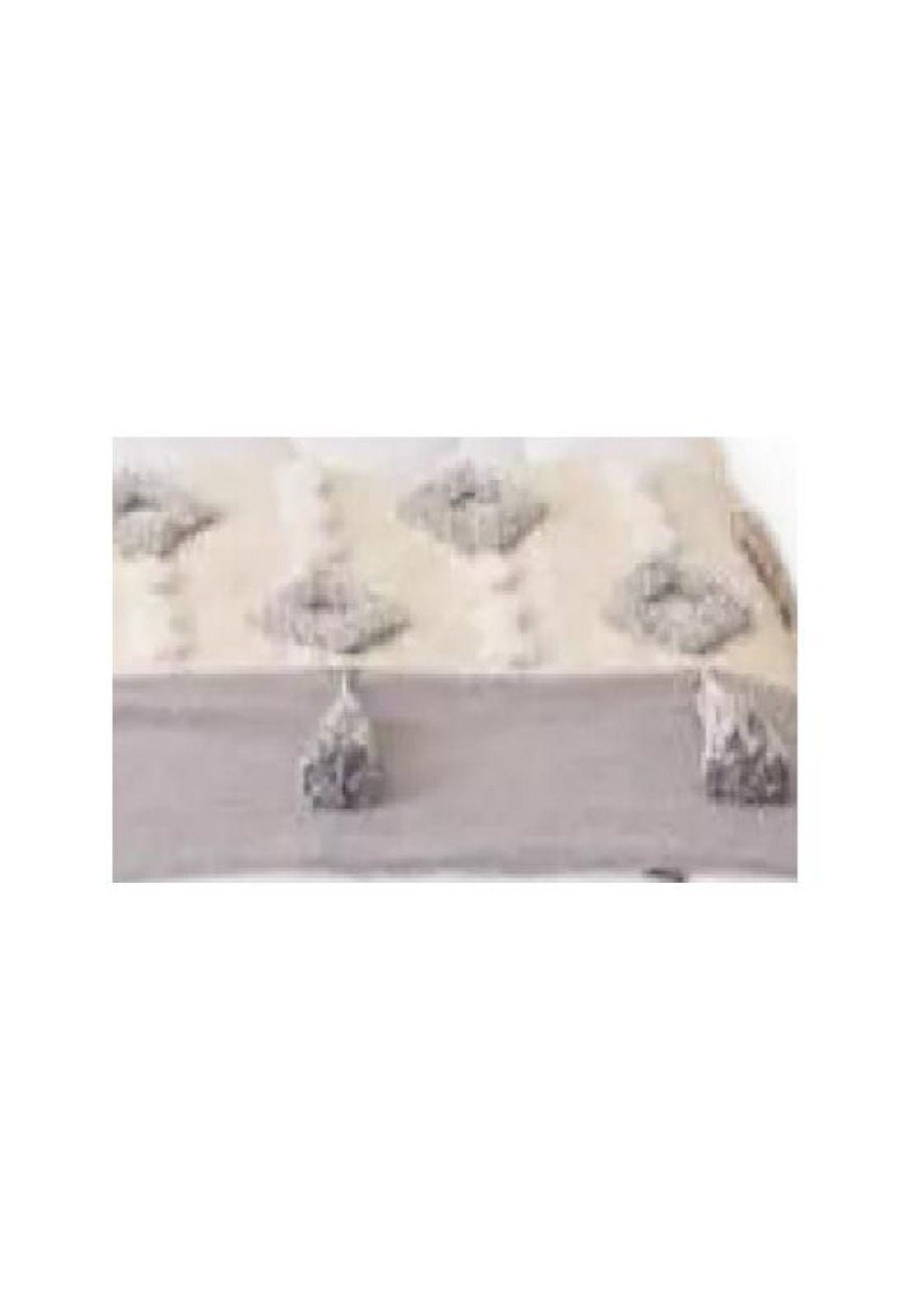 Piecera pie de cama boho bordada cama king y 2 plazas diseño 3 color blanco-0