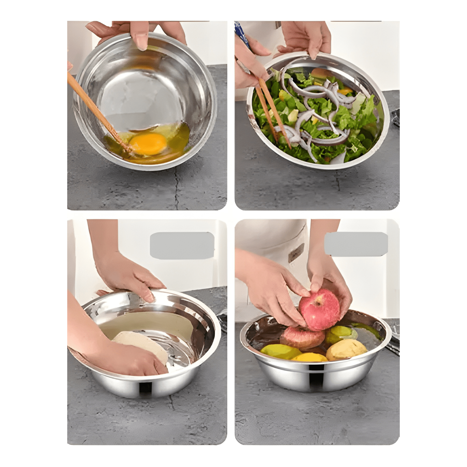 Pack 12 bowl profundo 25 CM acero repostería cocina-4